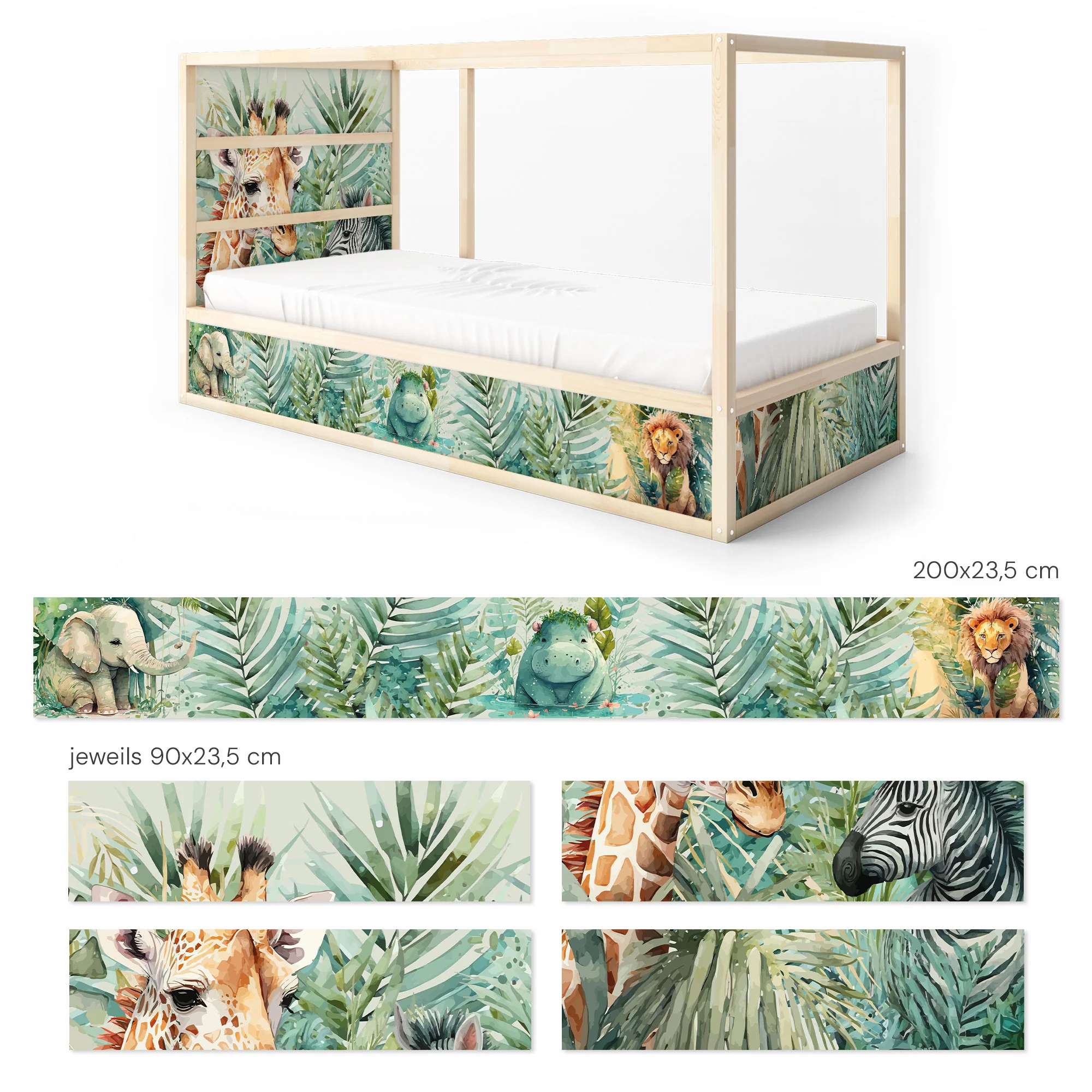 Bett­aufkleber Set für IKEA Kura - Dschungel - Image 9