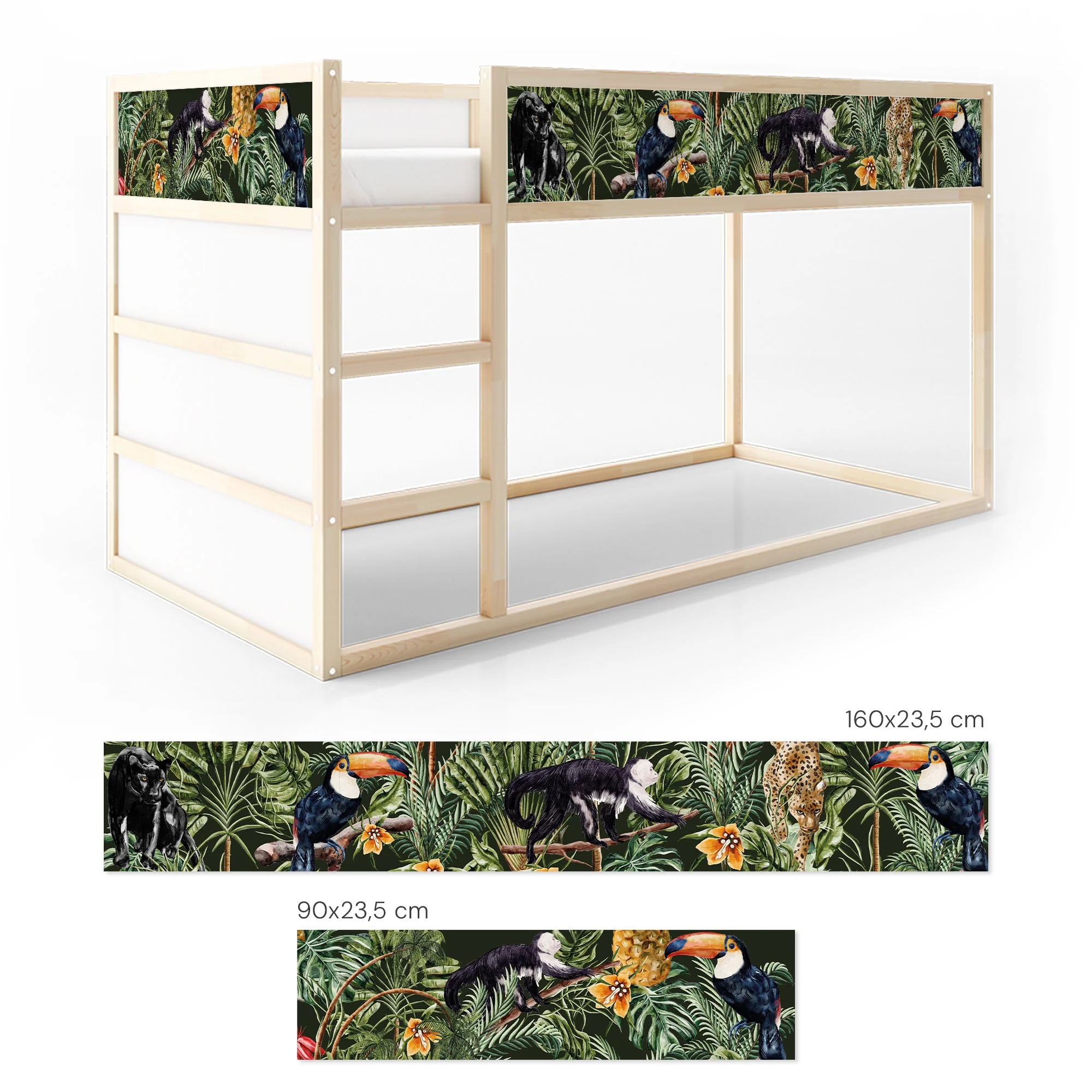 Bett­aufkleber Set für IKEA Kura - Dschungel Muster - Image 6