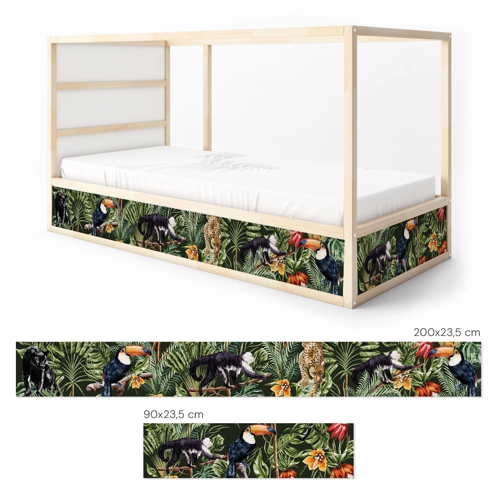 Bett­aufkleber Set für IKEA Kura - Dschungel Muster - Image 8