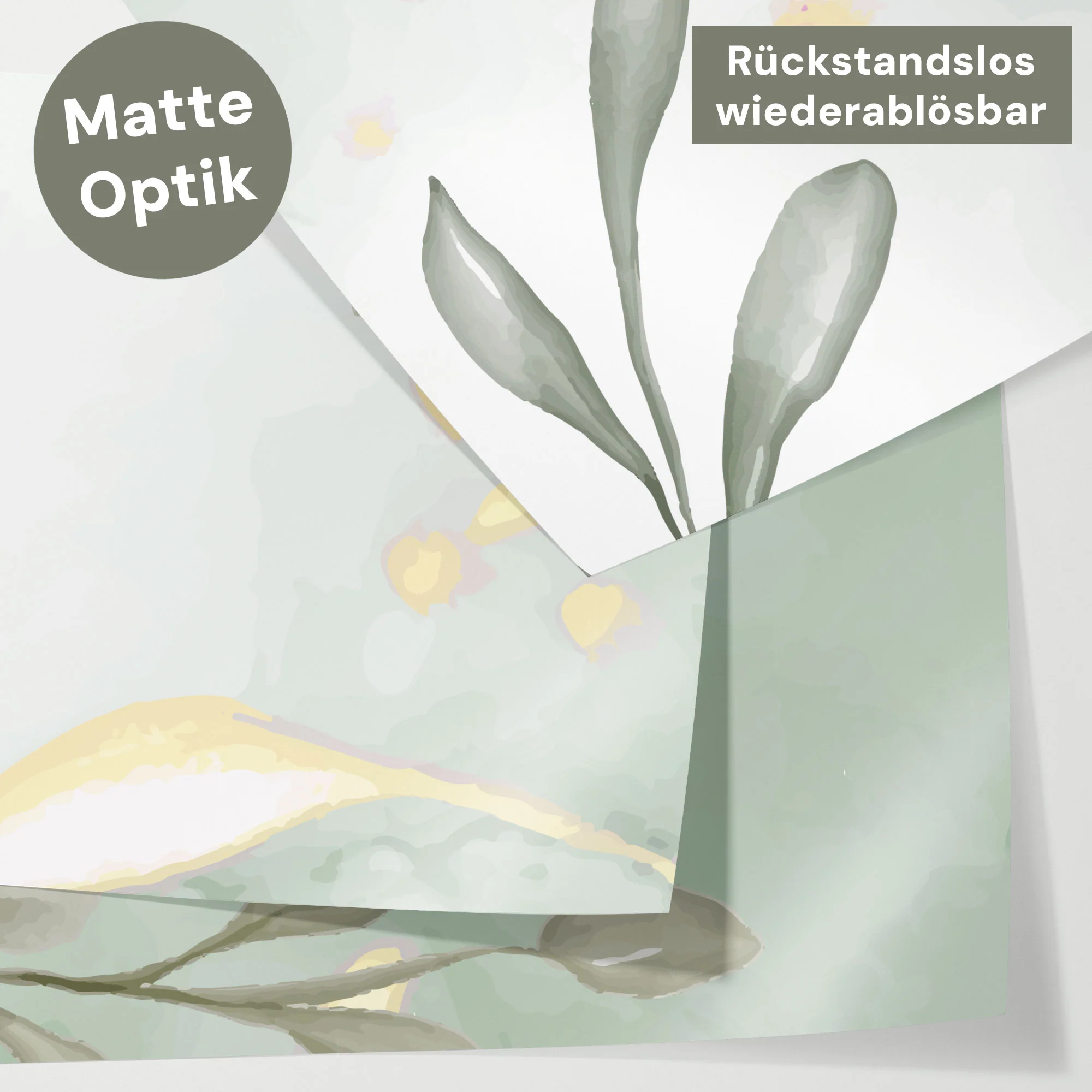 Bett­aufkleber Set für IKEA Kura - Eukalyptus Aquarell - Image 4