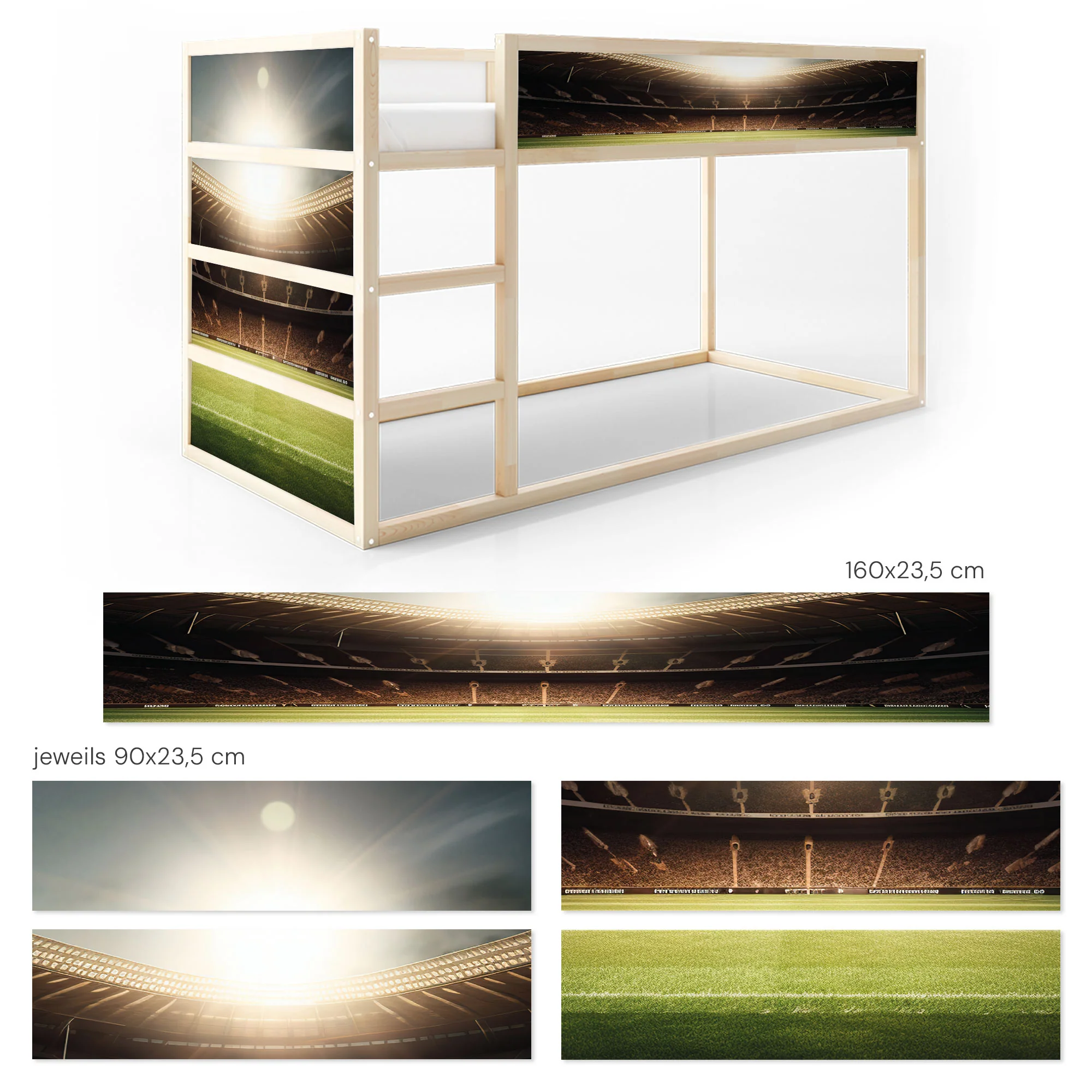 Bett­aufkleber Set für IKEA Kura - Fussball - Image 7