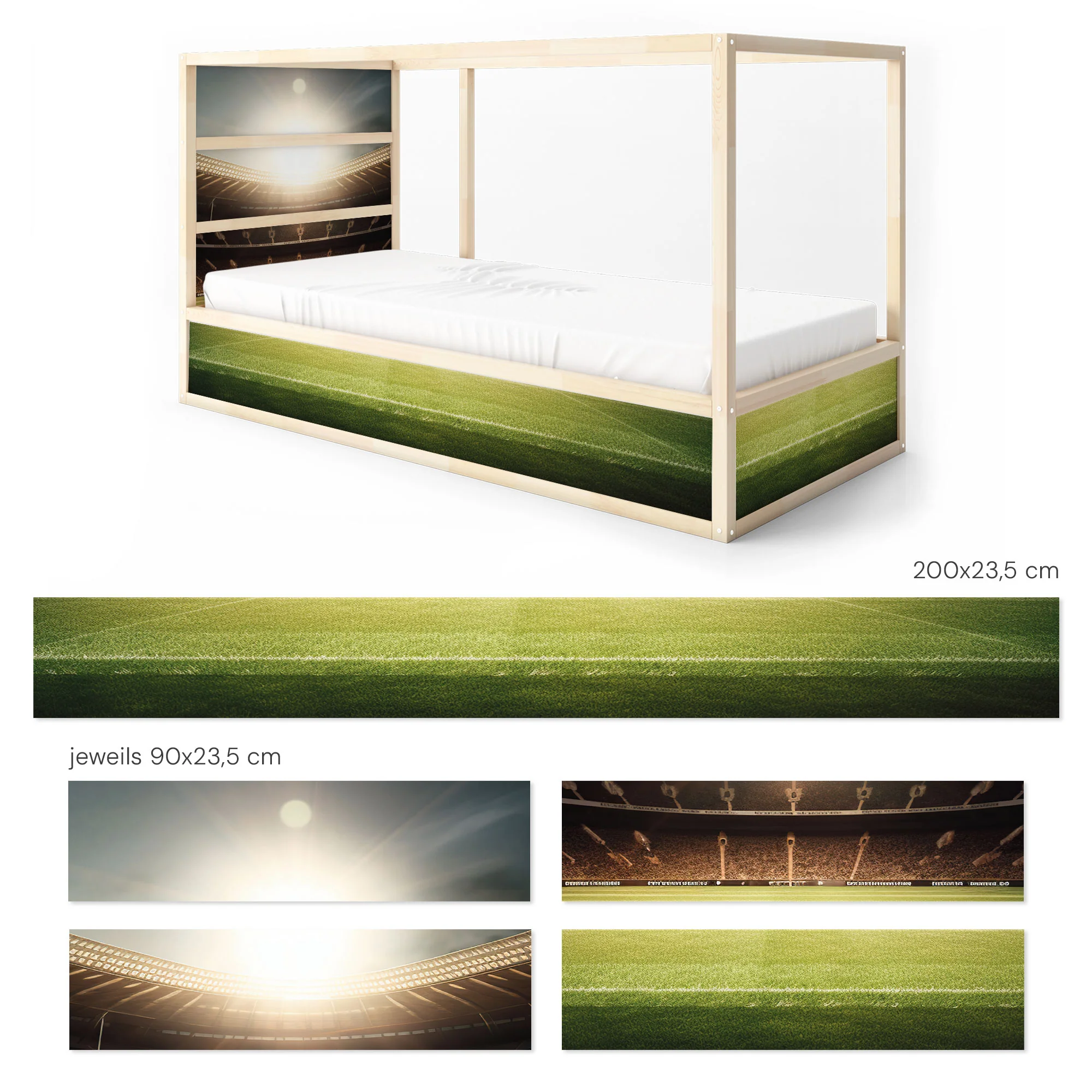 Bett­aufkleber Set für IKEA Kura - Fussball - Image 9