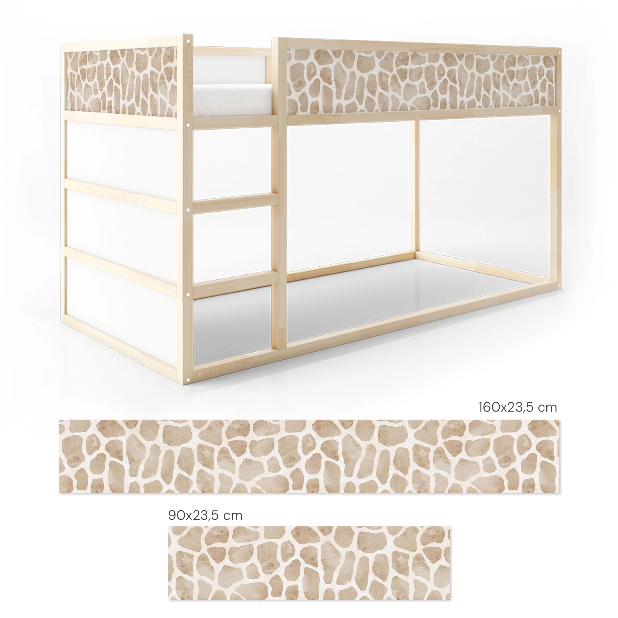 Bett­aufkleber Set für IKEA Kura - Giraffenmuster - Image 6
