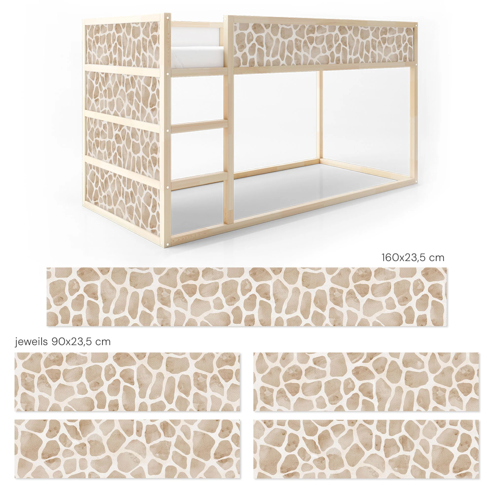 Bett­aufkleber Set für IKEA Kura - Giraffenmuster - Image 8
