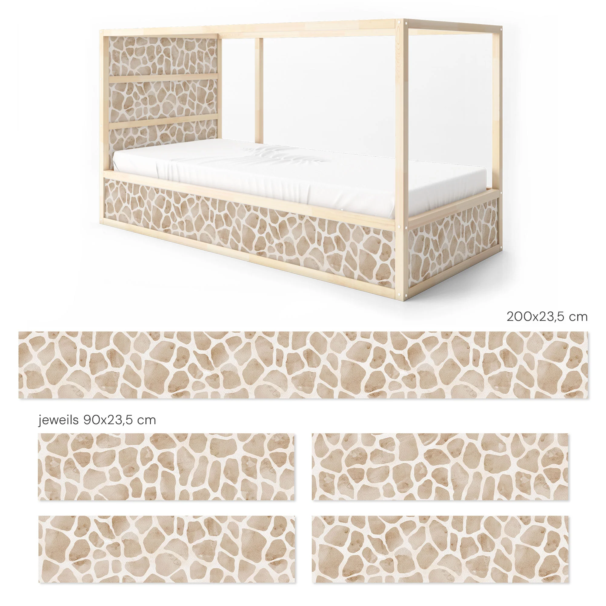 Bett­aufkleber Set für IKEA Kura - Giraffenmuster - Image 9