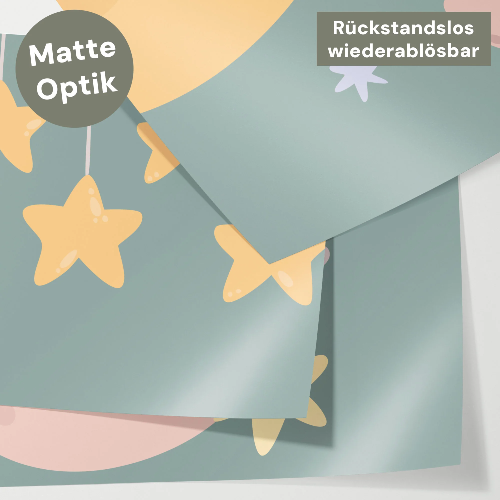 Bett­aufkleber Set für IKEA Kura - Mond Sterne - Image 4