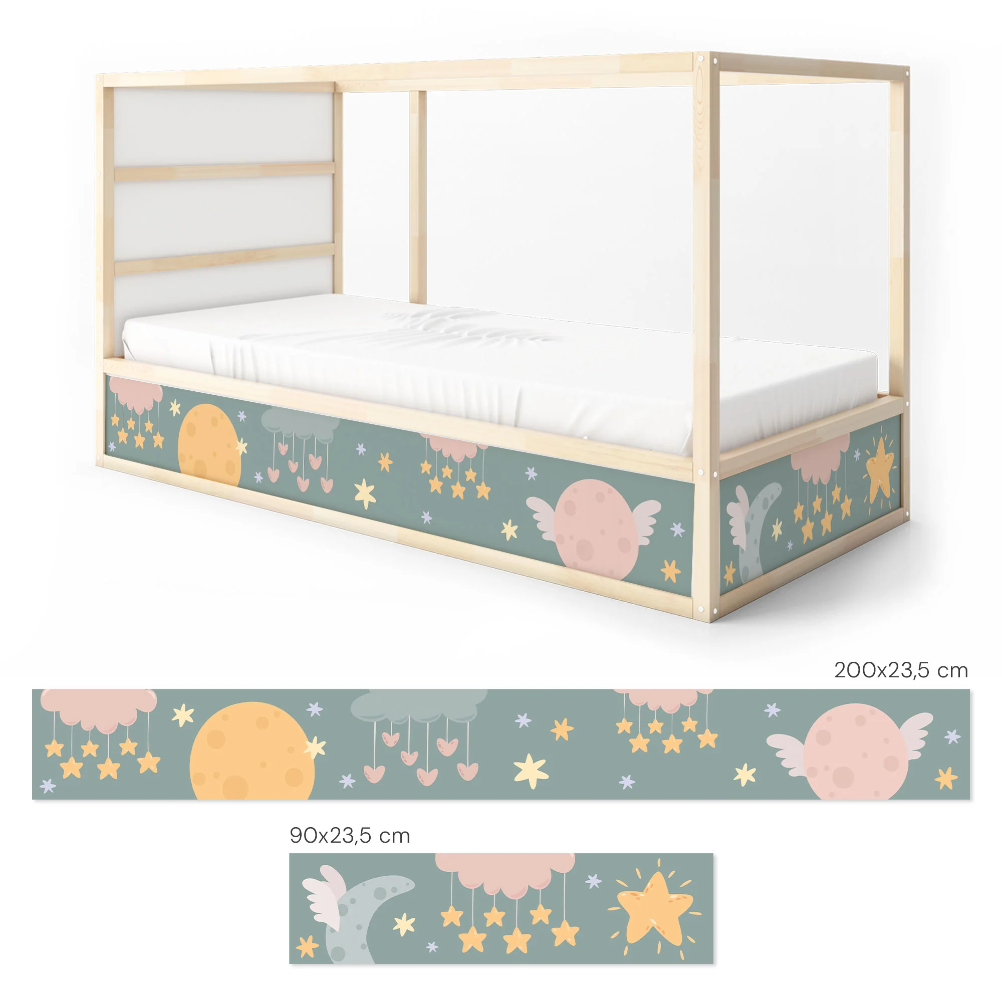 Bett­aufkleber Set für IKEA Kura - Mond Sterne - Image 8