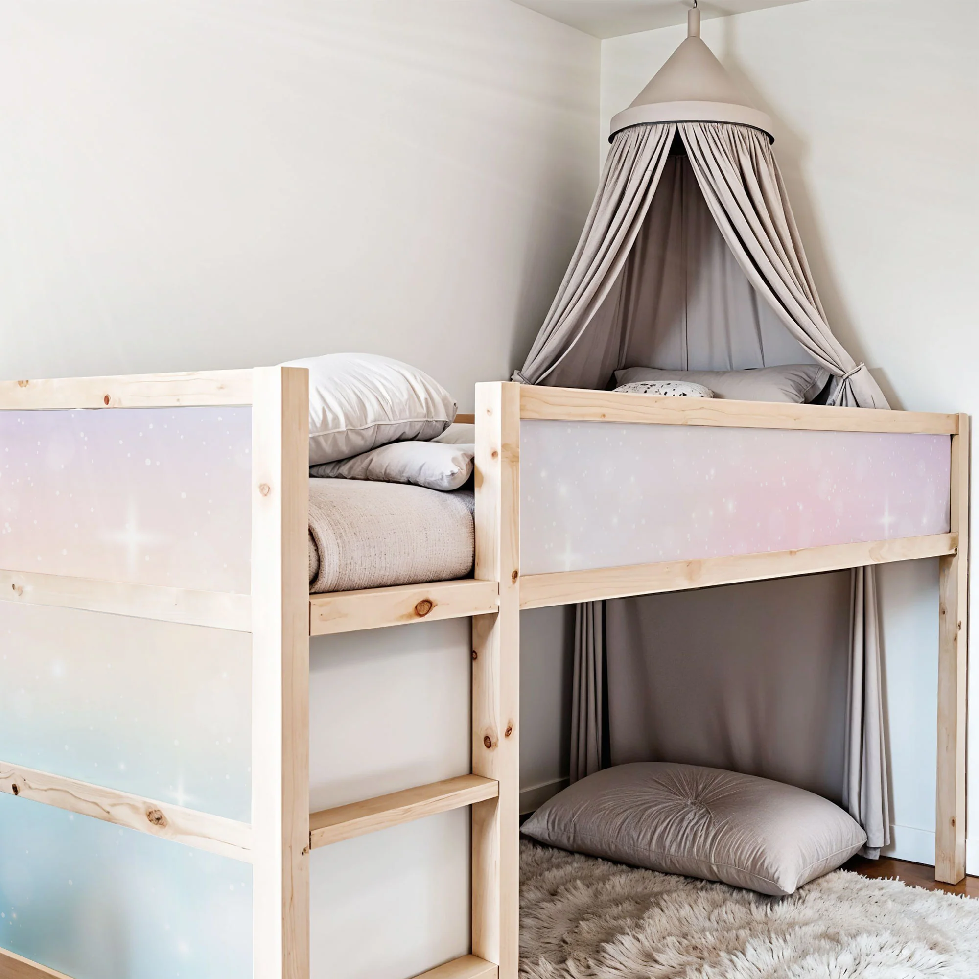 Bett­aufkleber Set für IKEA Kura - Pastell Himmel - Image 3