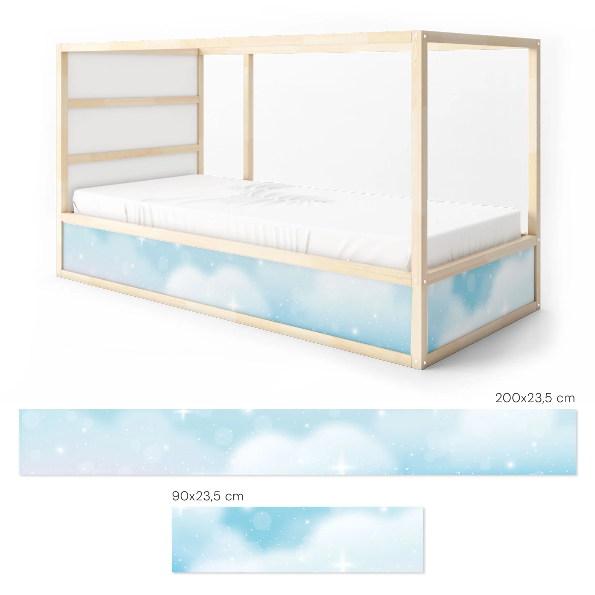 Bett­aufkleber Set für IKEA Kura - Pastell Himmel - Image 8