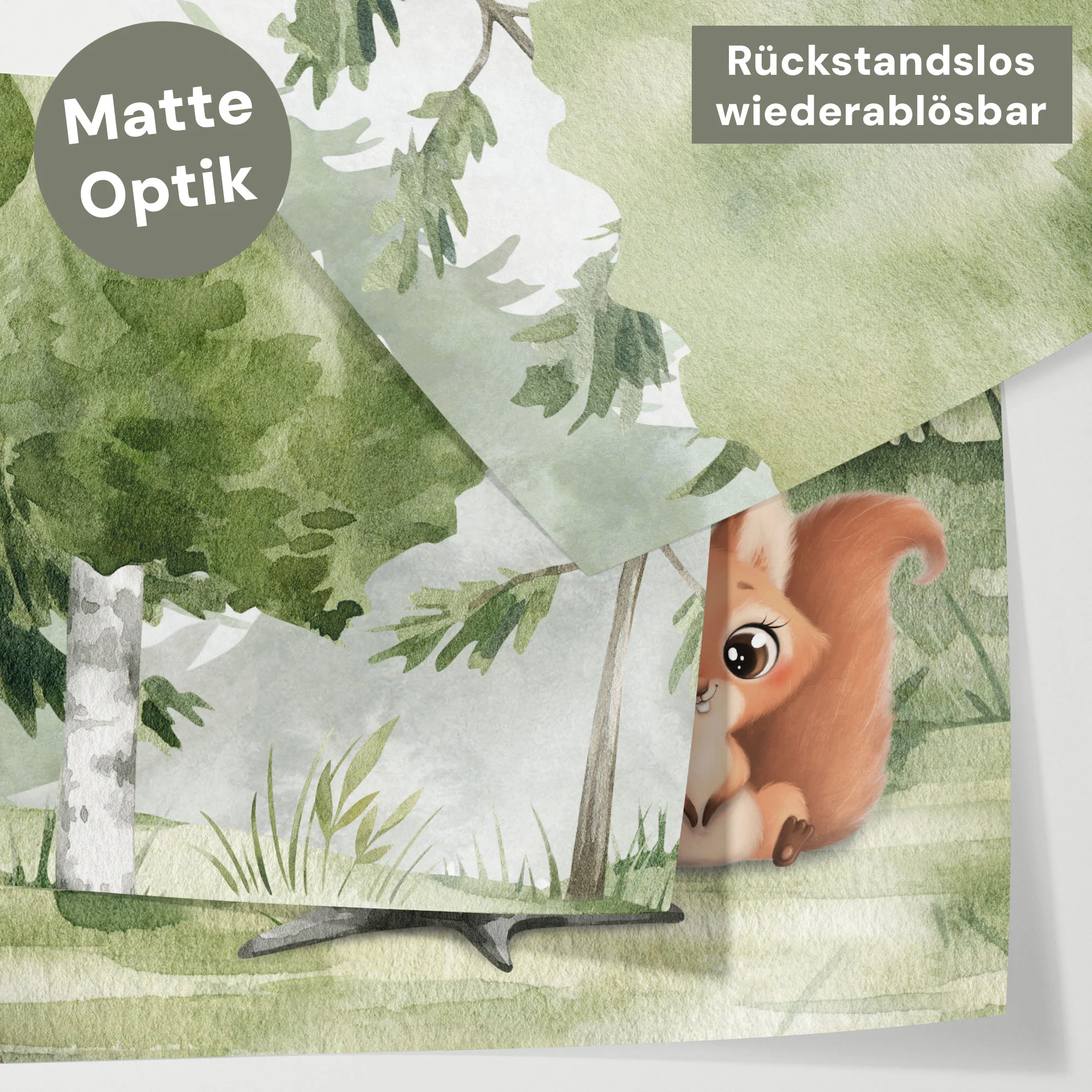 Bett­aufkleber Set für IKEA Kura - Tannenwald Aquarell - Image 3