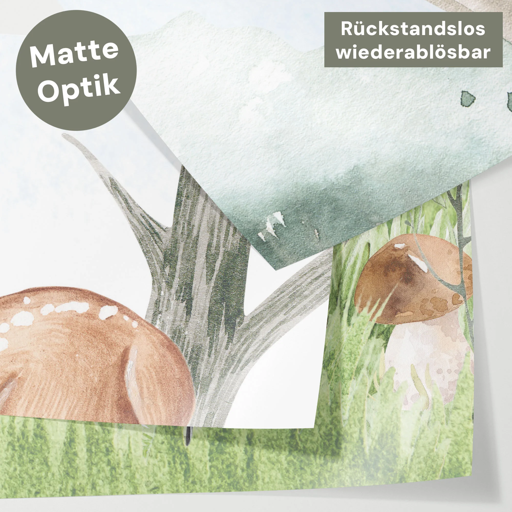 Bett­aufkleber Set für IKEA Kura - Waldtiere Landschaft - Image 3