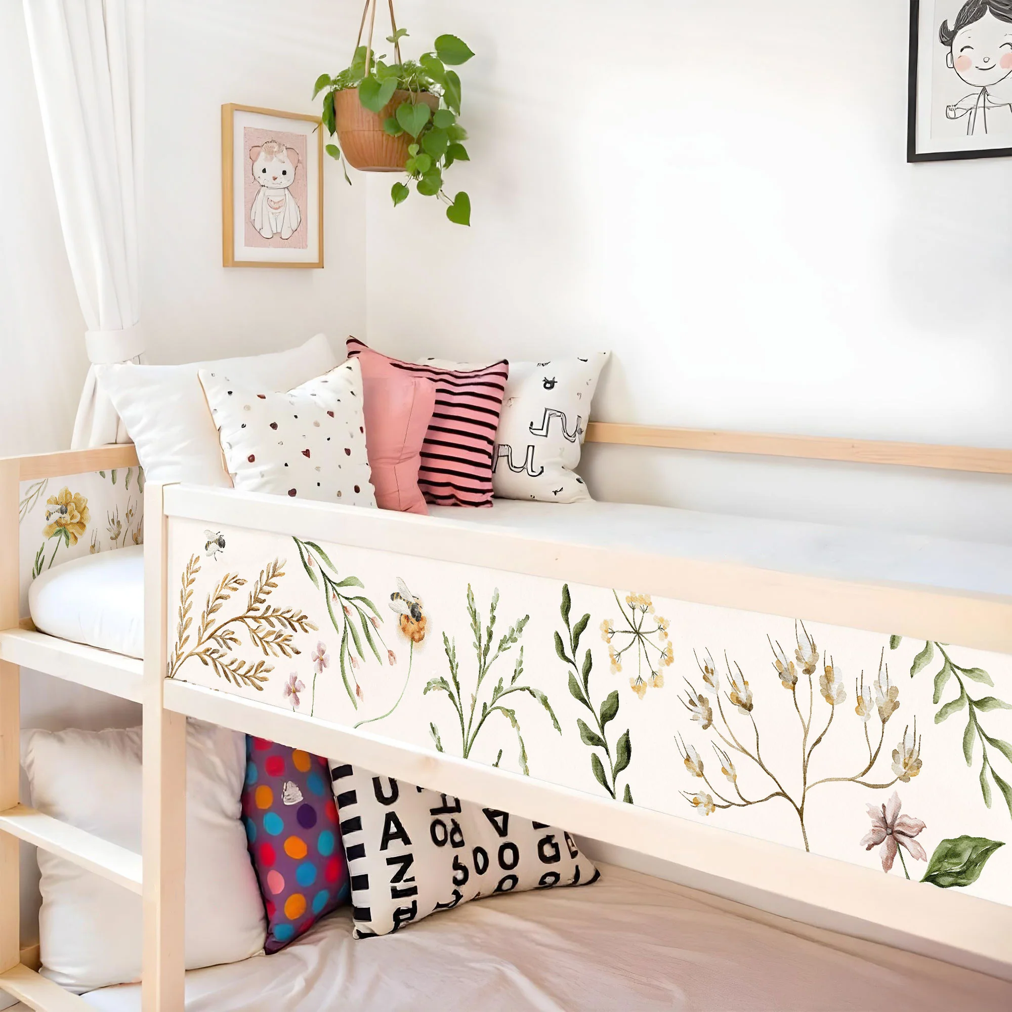Bett­aufkleber Set für IKEA Kura - Wildflower - Image 3