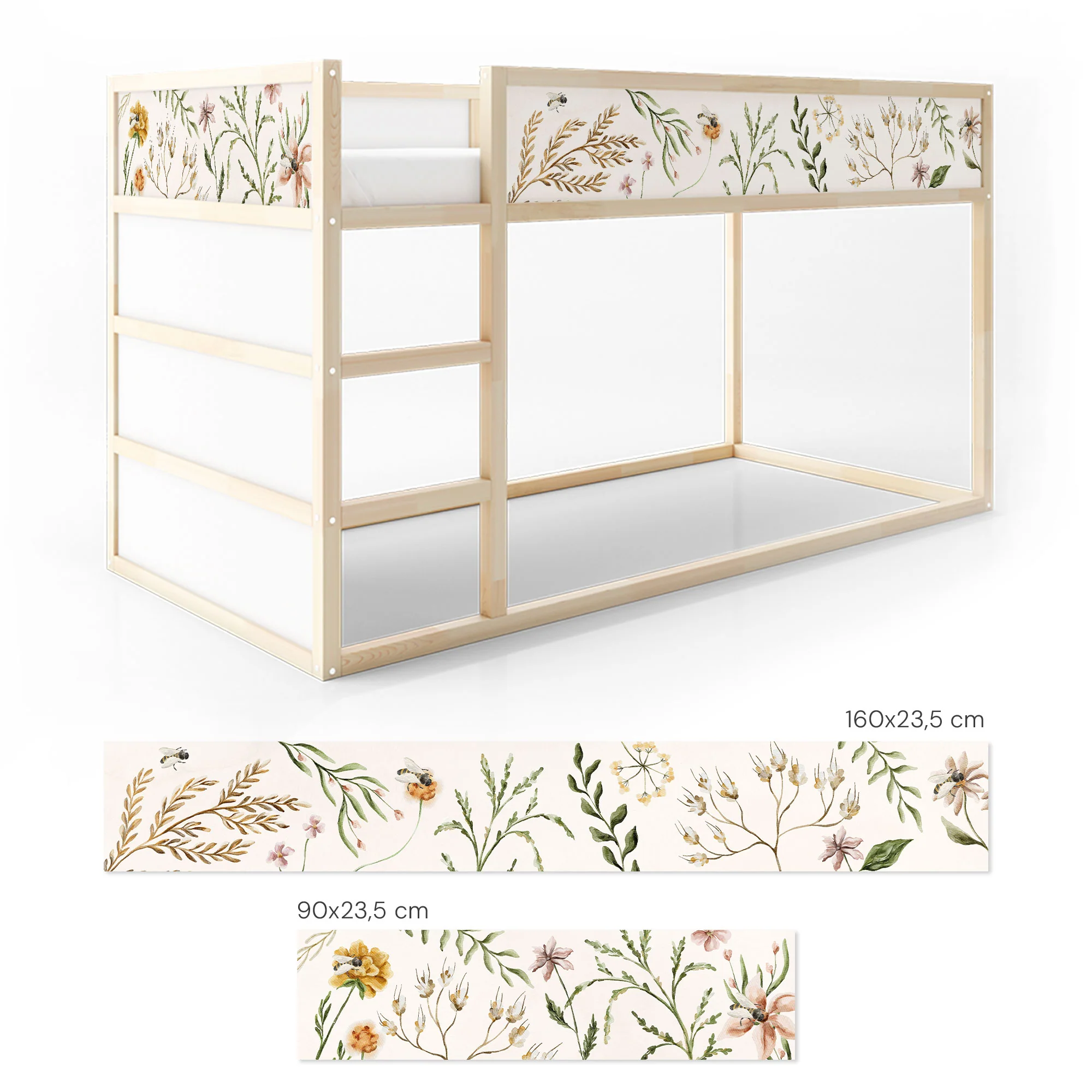 Bett­aufkleber Set für IKEA Kura - Wildflower - Image 6