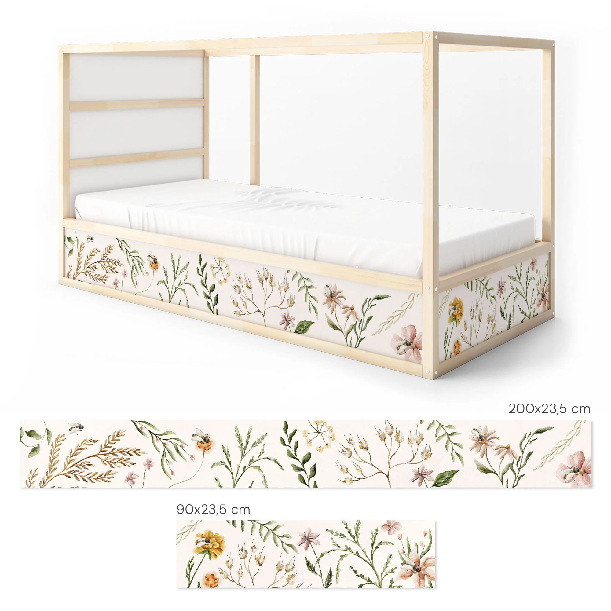Bett­aufkleber Set für IKEA Kura - Wildflower - Image 7