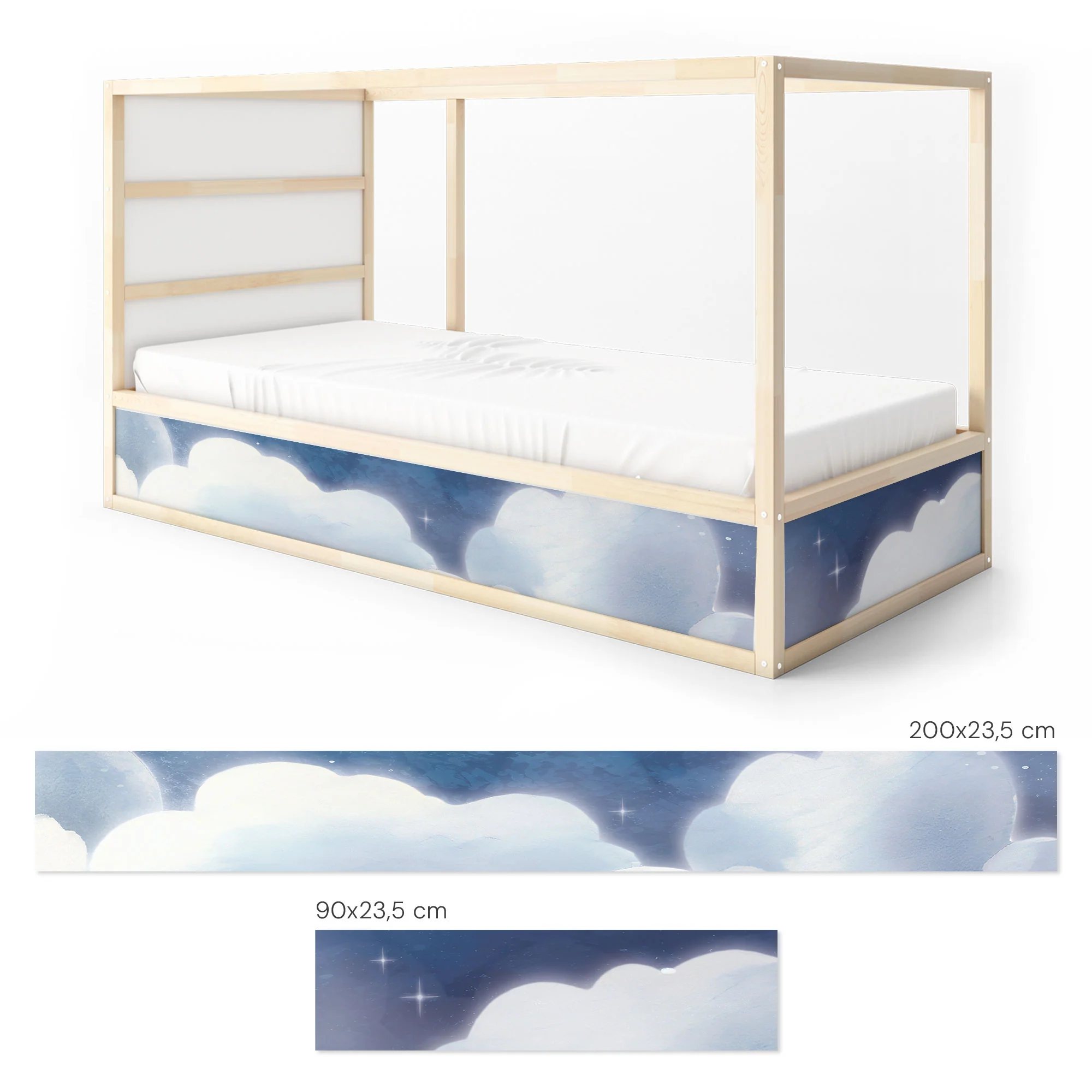 Bett­aufkleber Set für IKEA Kura - Wolkenhimmel - Image 7