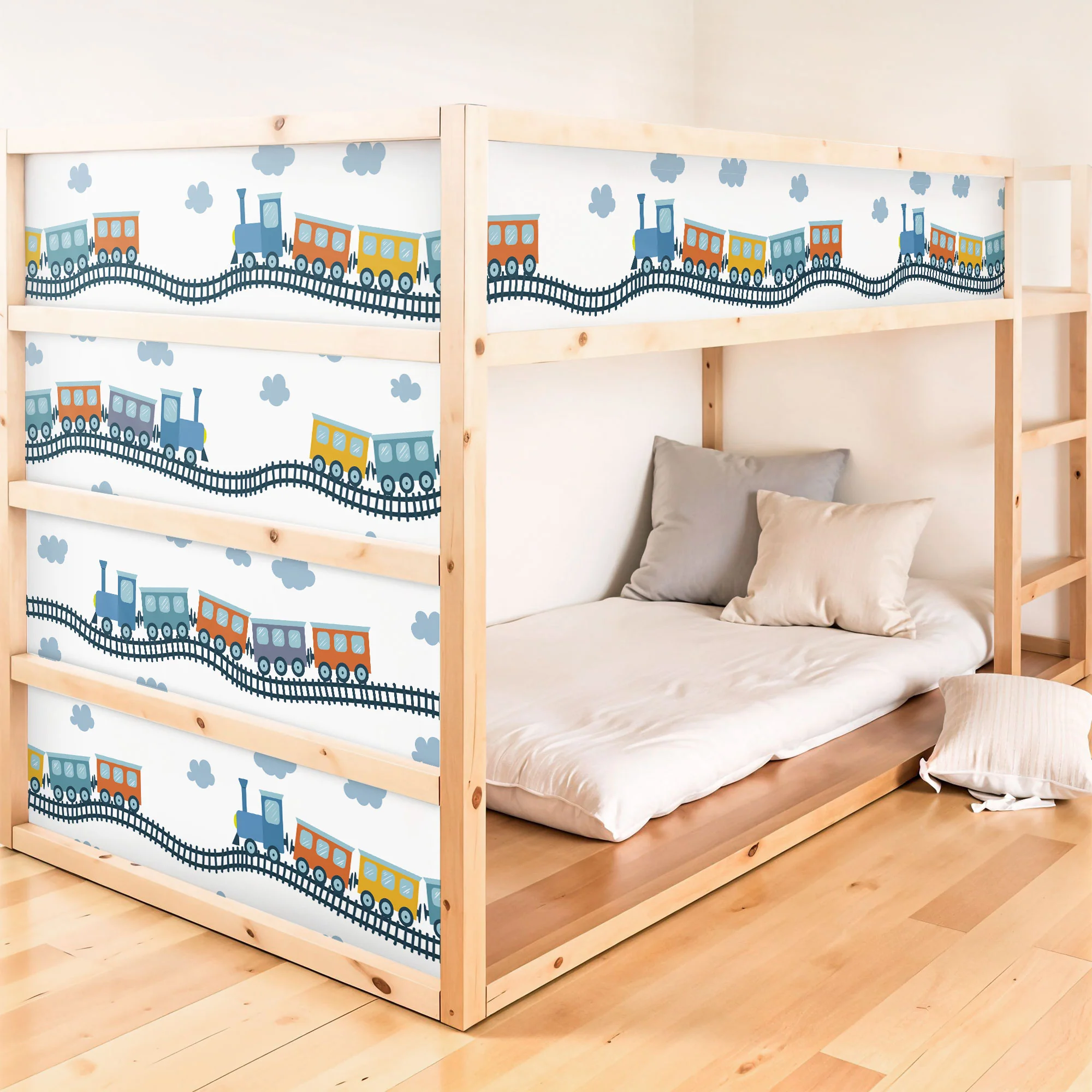 Bett­aufkleber Set für IKEA Kura - Züge - Image 2