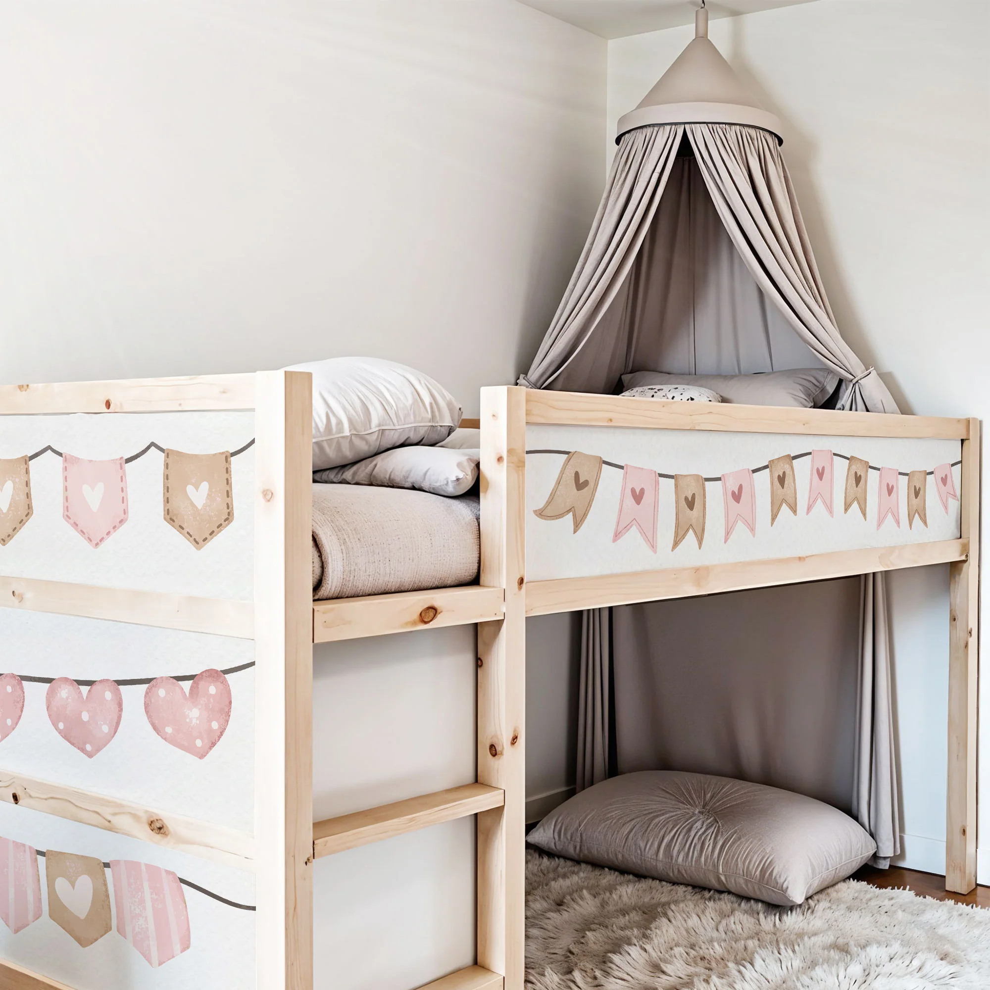 Bett­aufkleber Set für IKEA Kura - Girlande - Image 3