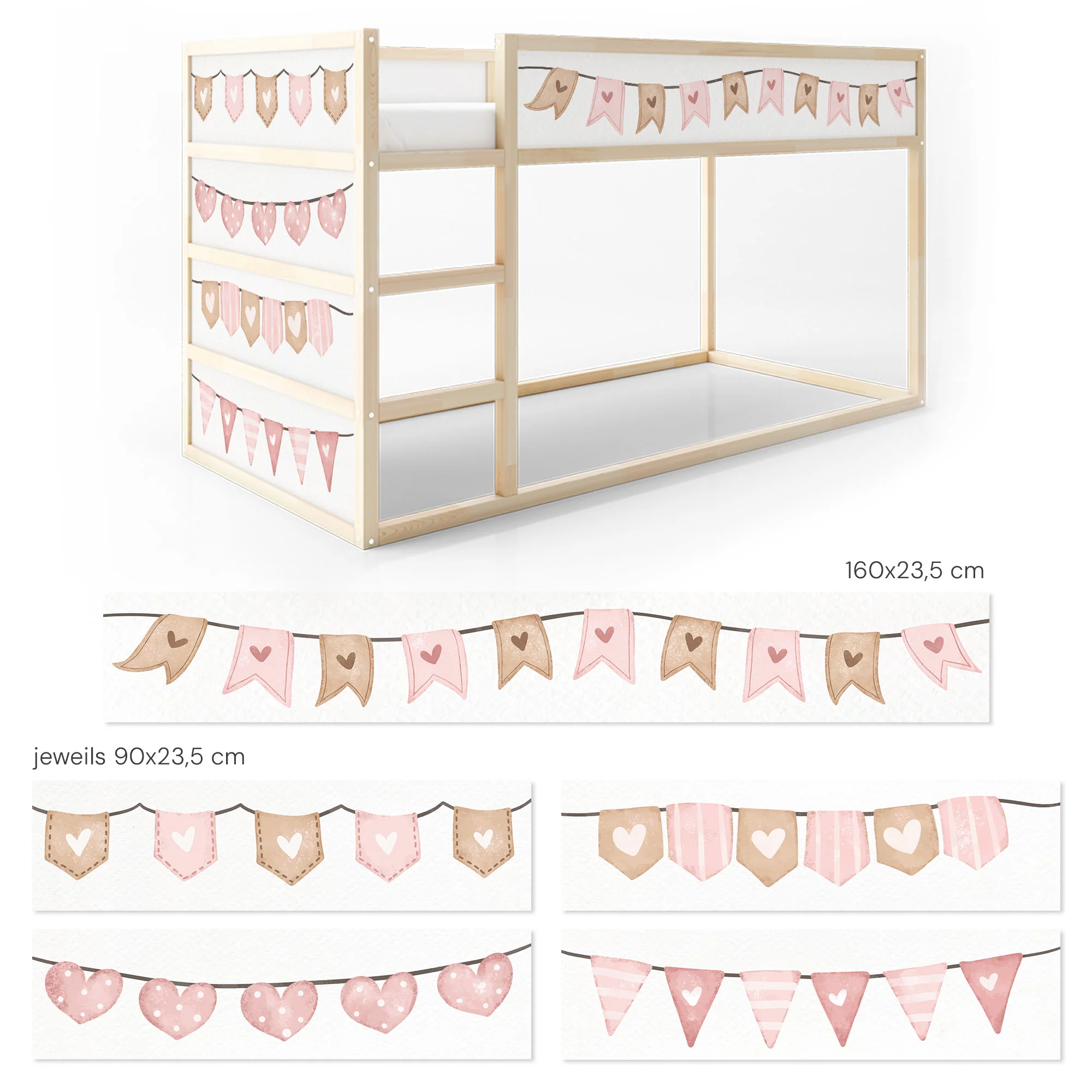 Bett­aufkleber Set für IKEA Kura - Girlande - Image 8