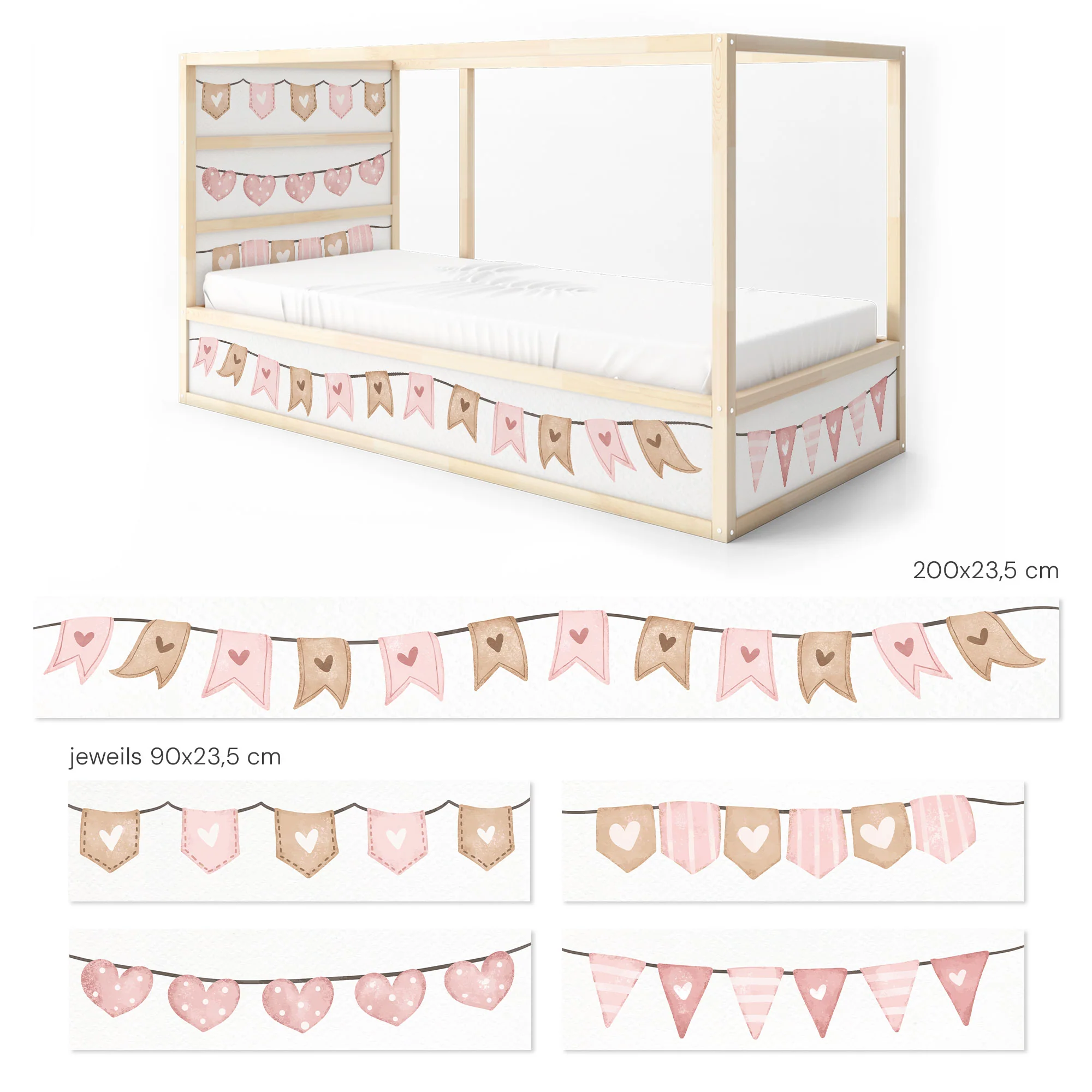 Bett­aufkleber Set für IKEA Kura - Girlande - Image 9