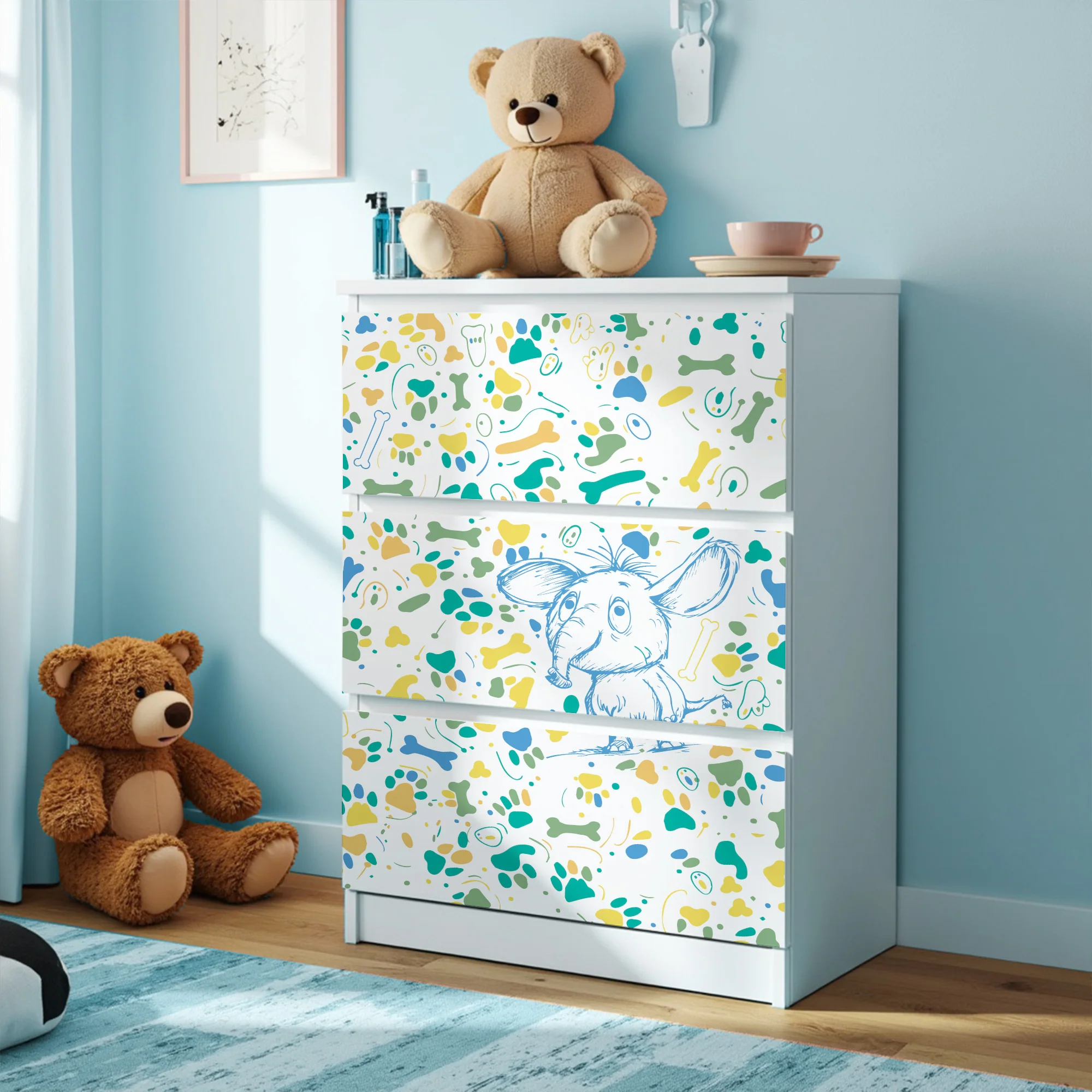 IKEA Malm Möbelfolie Doodle Tiere - Image 3