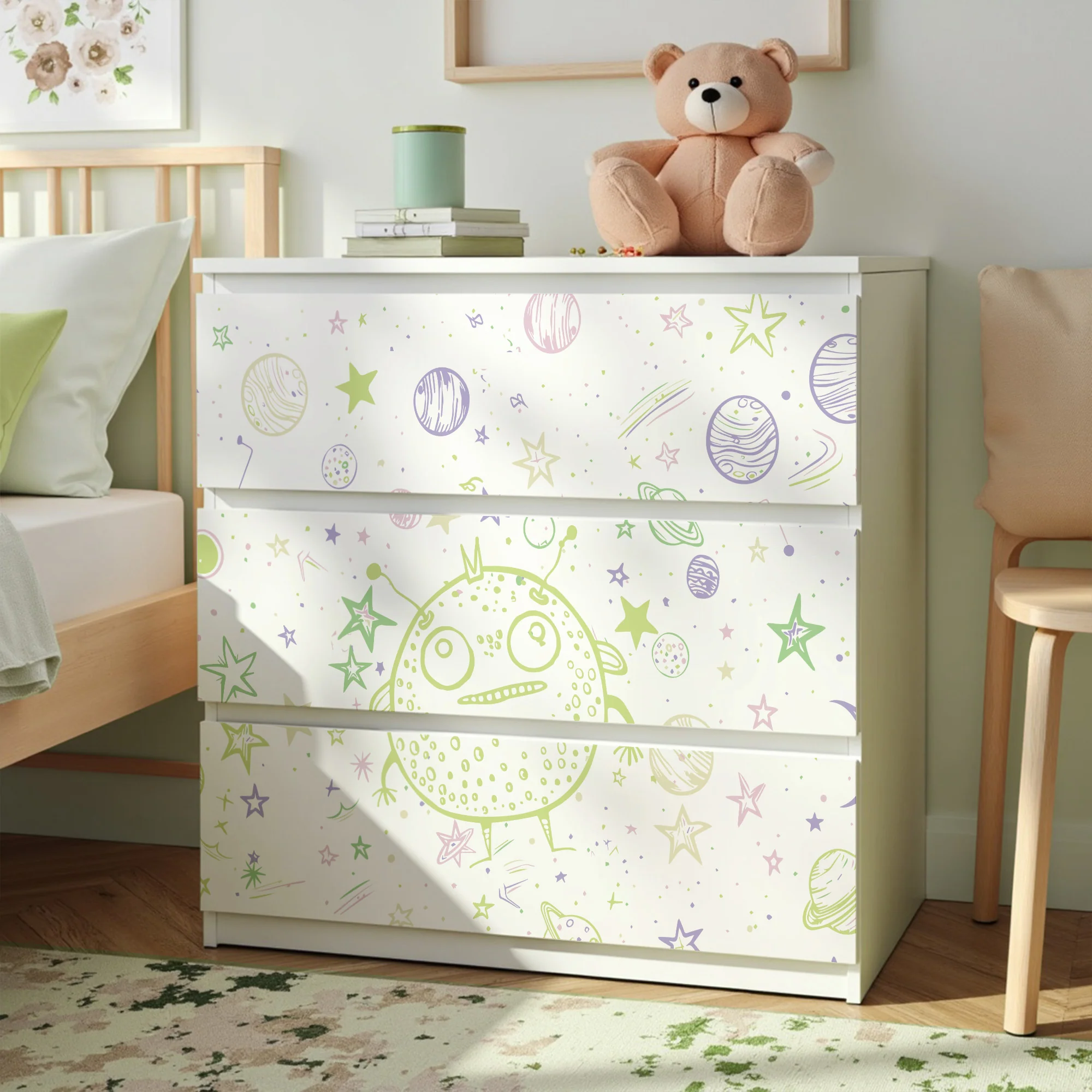 IKEA Malm Möbelfolie Doodle Weltraum - Image 2