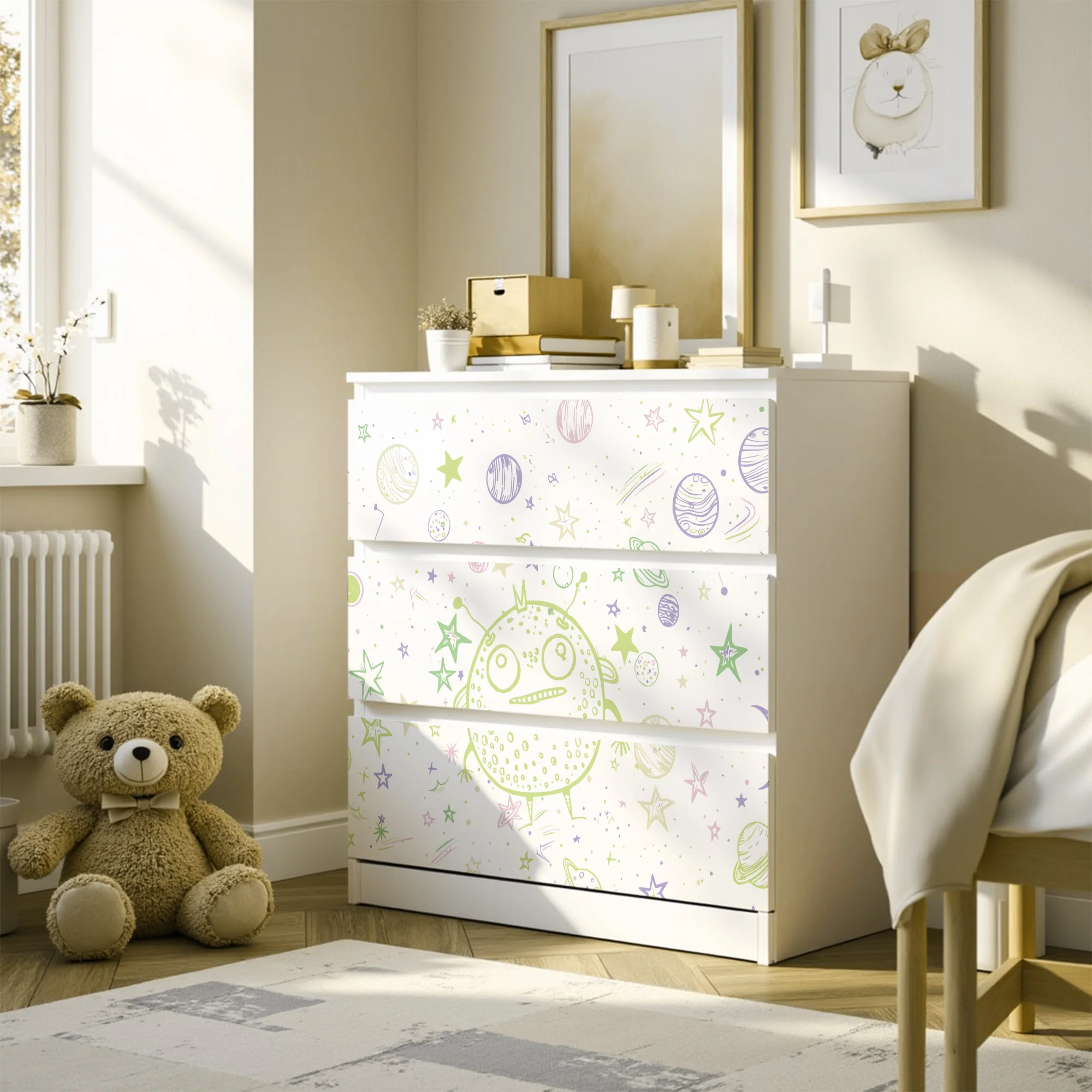 IKEA Malm Möbelfolie Doodle Weltraum - Image 3