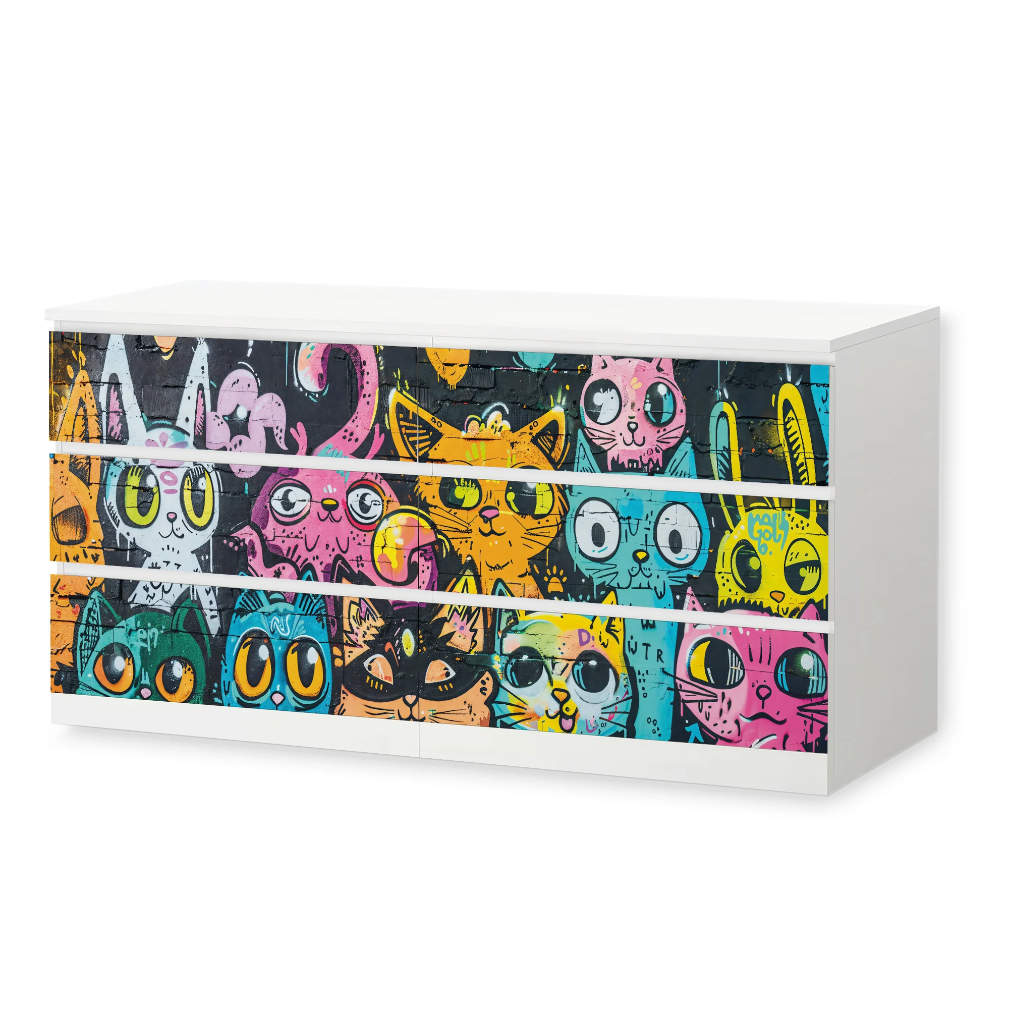 IKEA Malm Möbelfolie Graffiti Katzen - Image 10