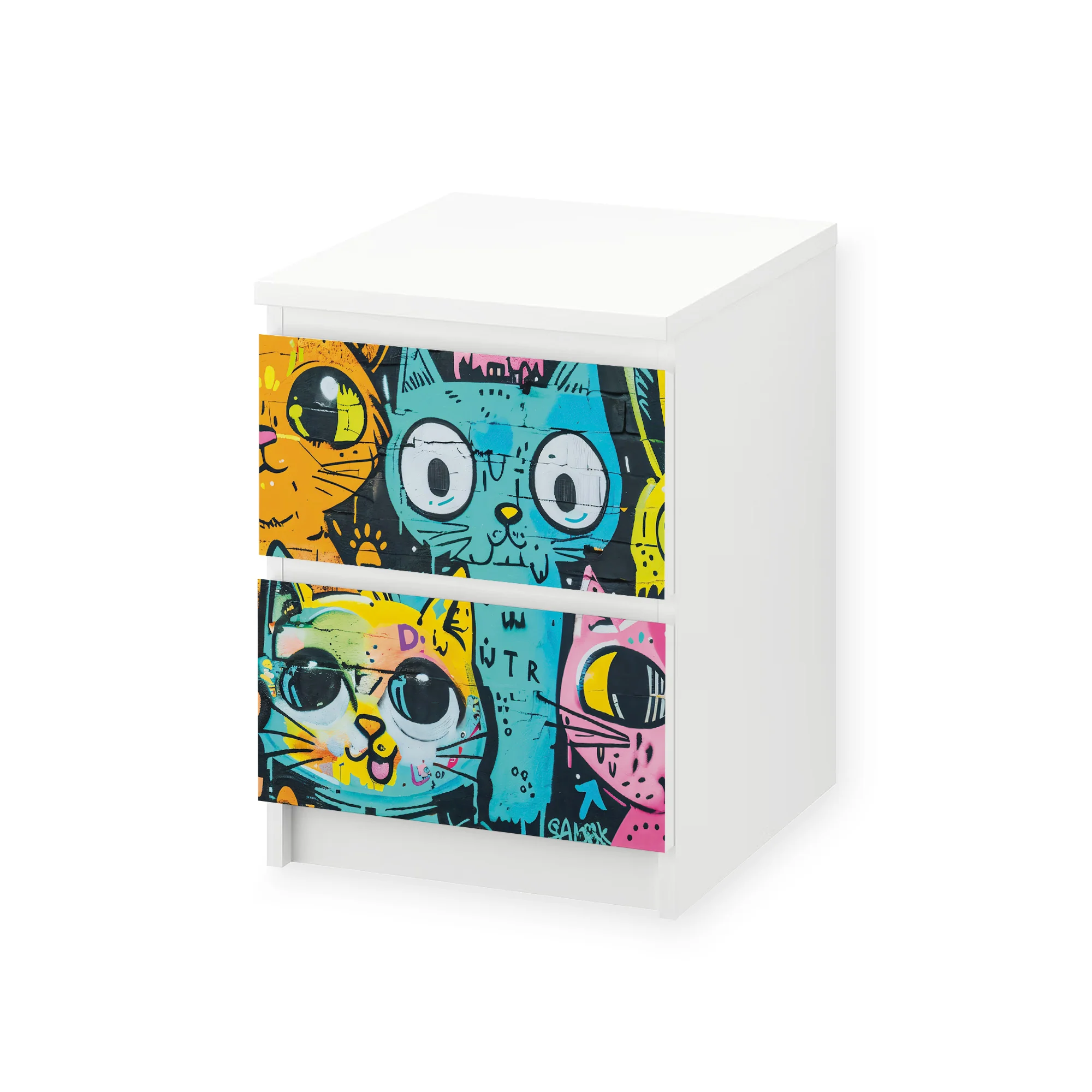 IKEA Malm Möbelfolie Graffiti Katzen - Image 4