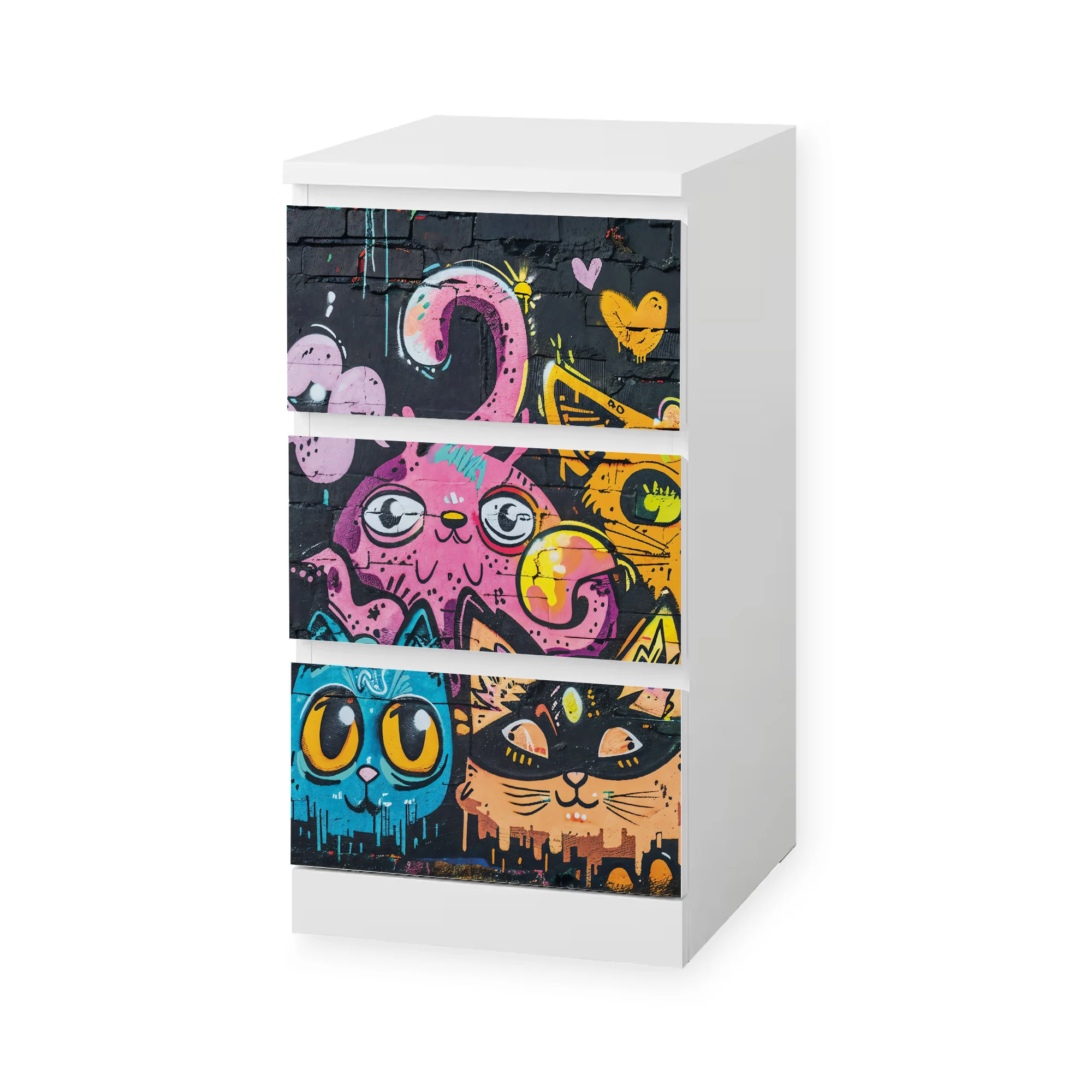 IKEA Malm Möbelfolie Graffiti Katzen - Image 5