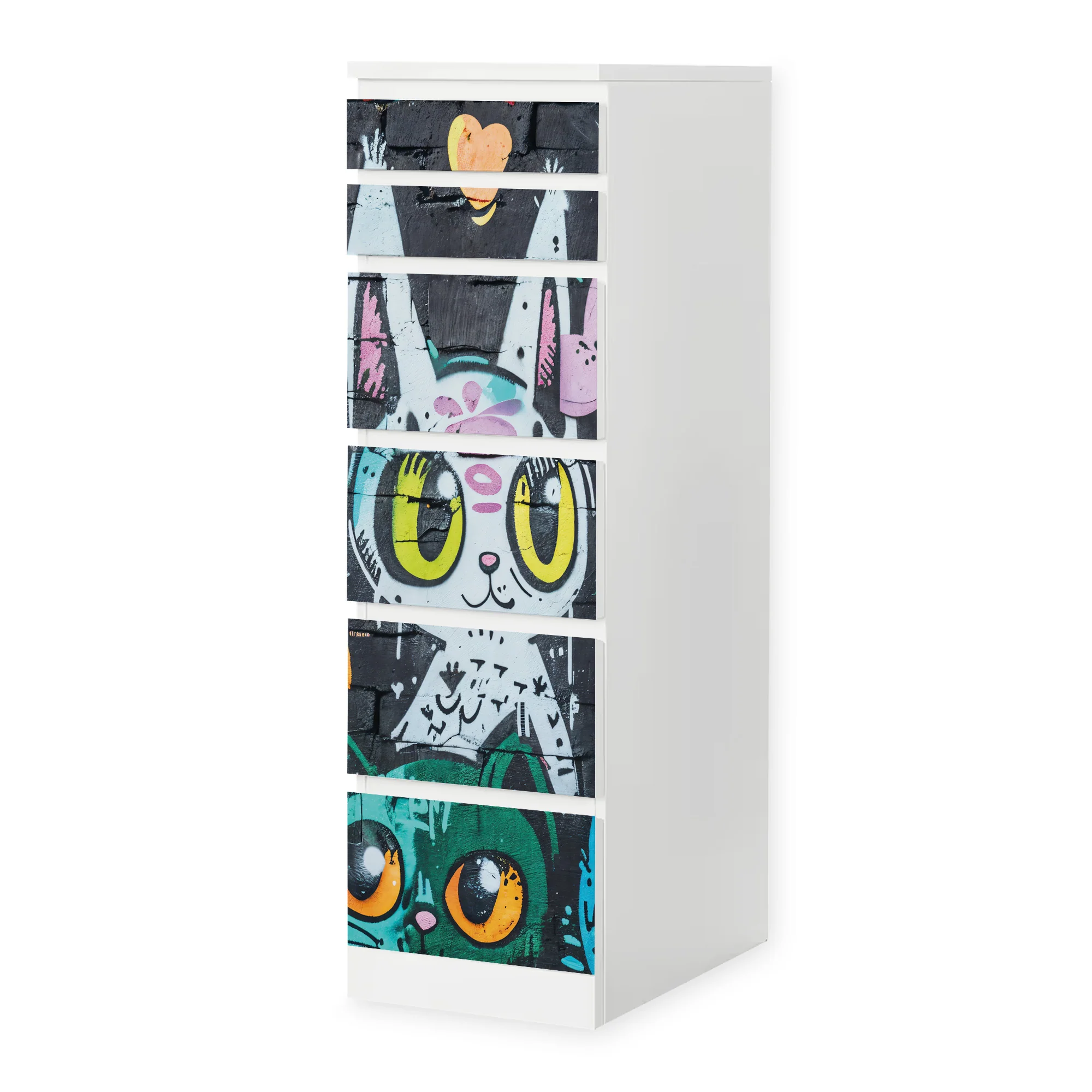 IKEA Malm Möbelfolie Graffiti Katzen - Image 6