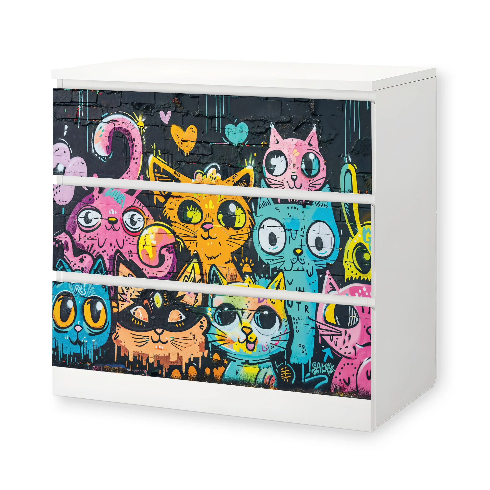 IKEA Malm Möbelfolie Graffiti Katzen - Image 7