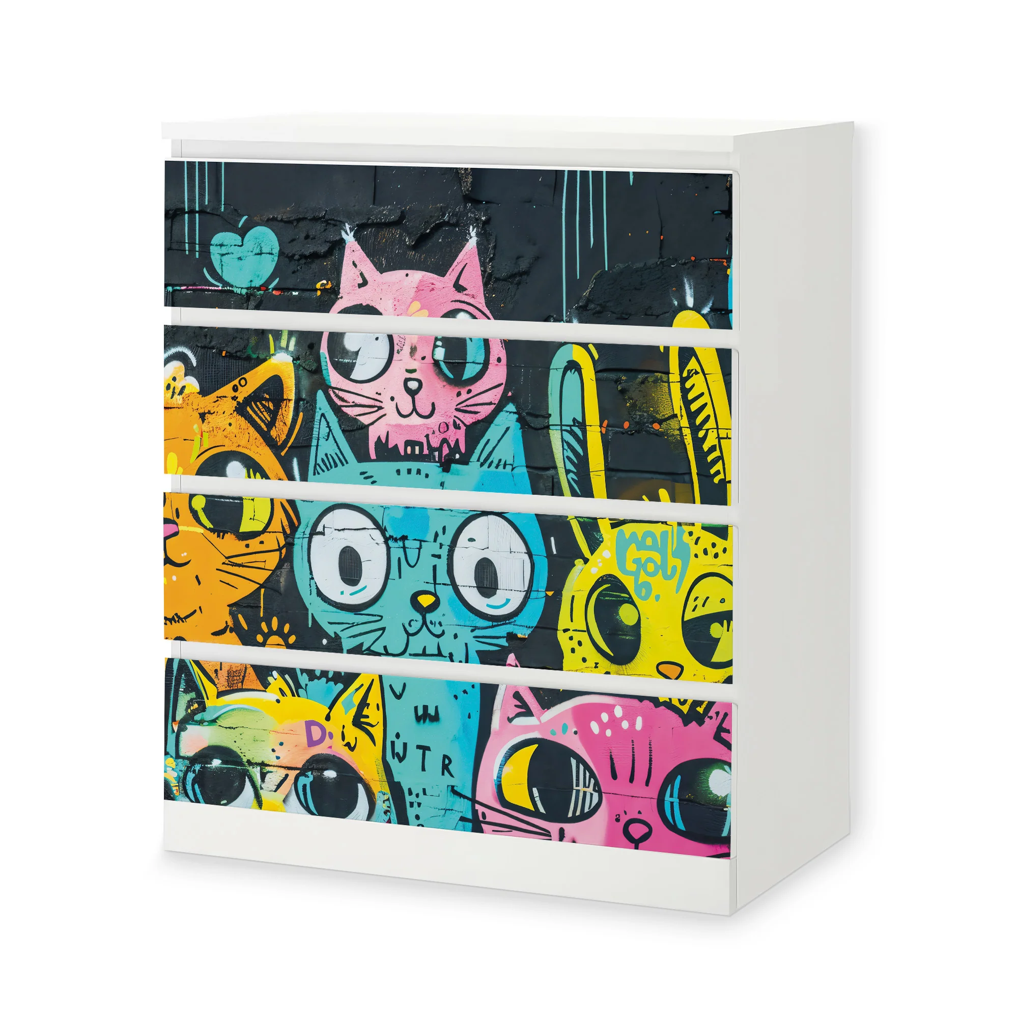 IKEA Malm Möbelfolie Graffiti Katzen - Image 8