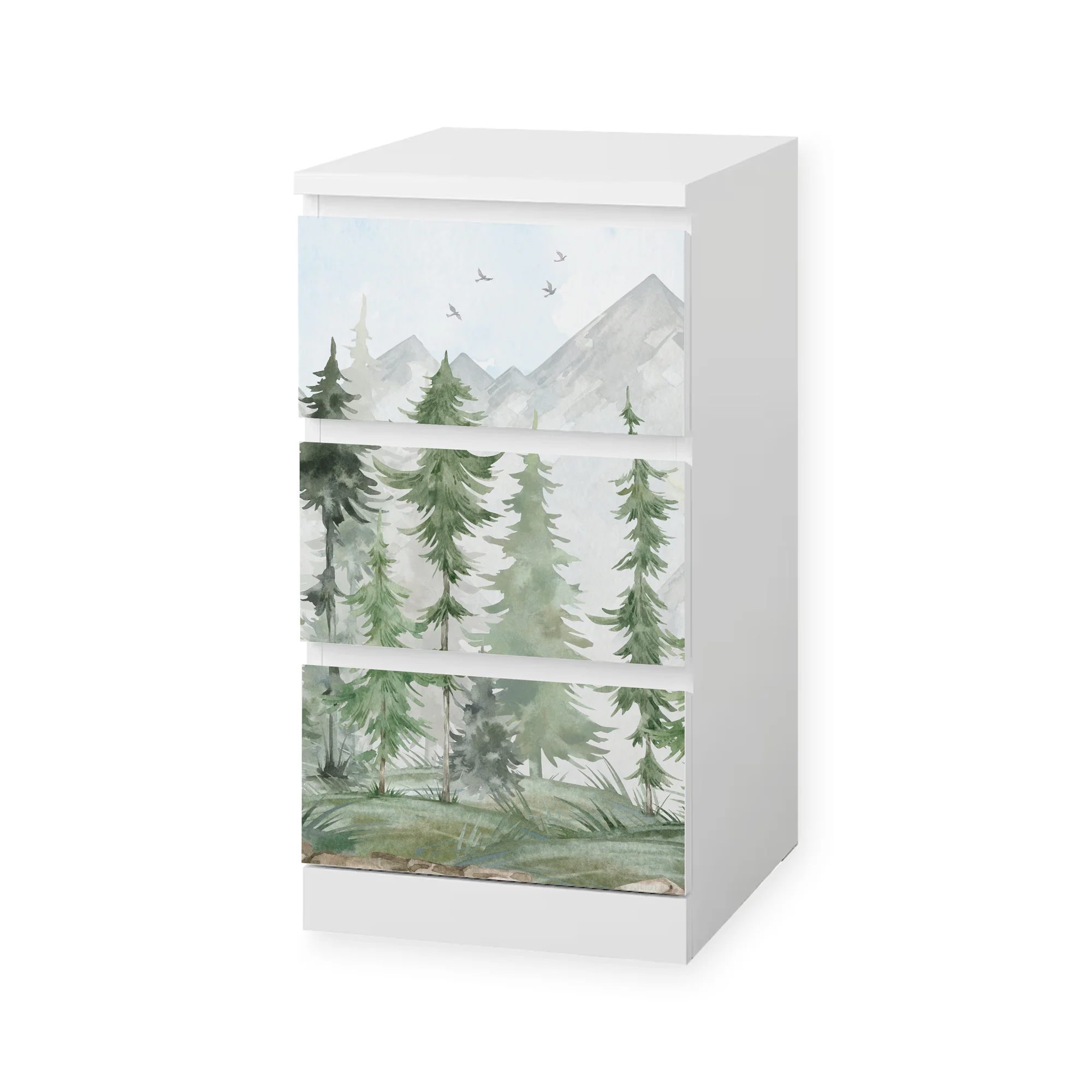 IKEA Malm Möbelfolie Tannenwald Aquarell - Image 3