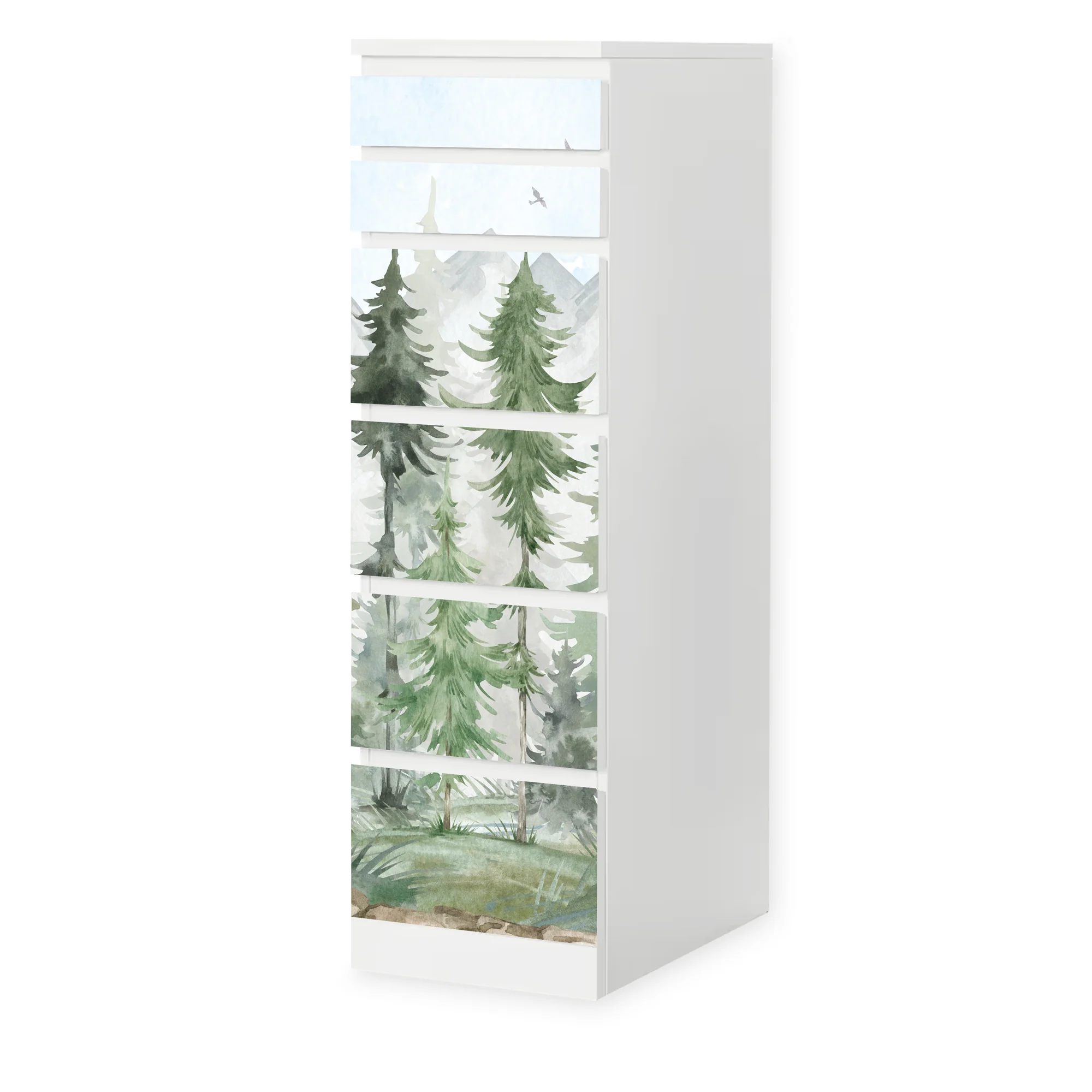 IKEA Malm Möbelfolie Tannenwald Aquarell - Image 4