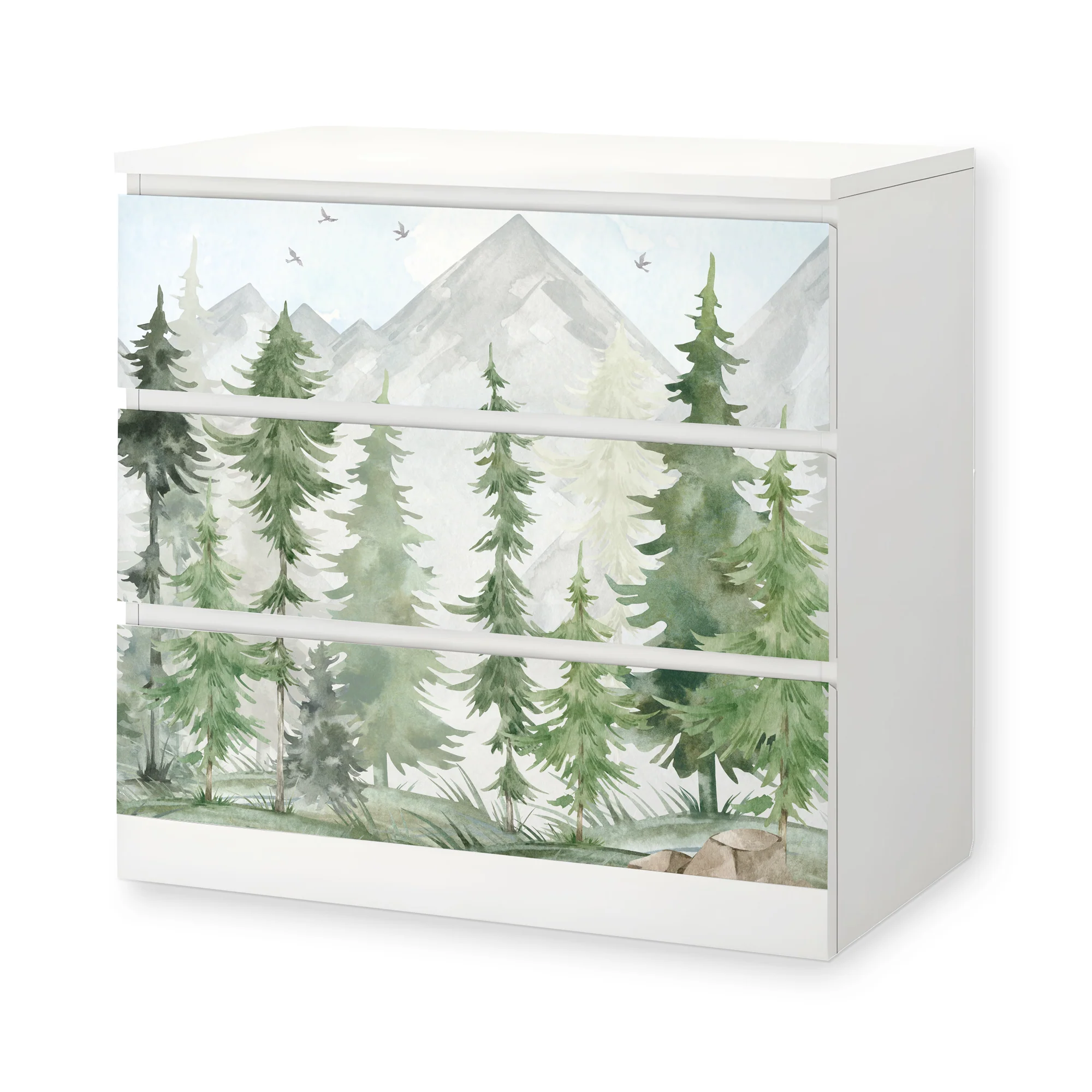 IKEA Malm Möbelfolie Tannenwald Aquarell - Image 5