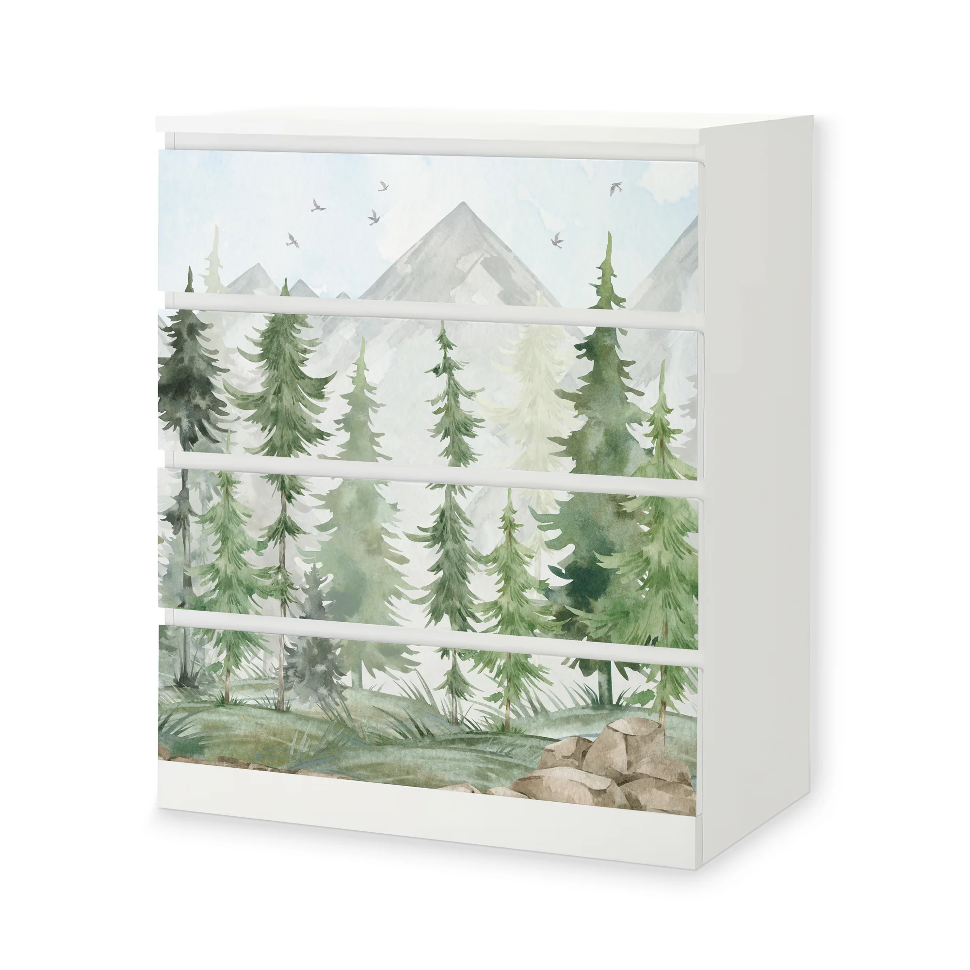 IKEA Malm Möbelfolie Tannenwald Aquarell - Image 6