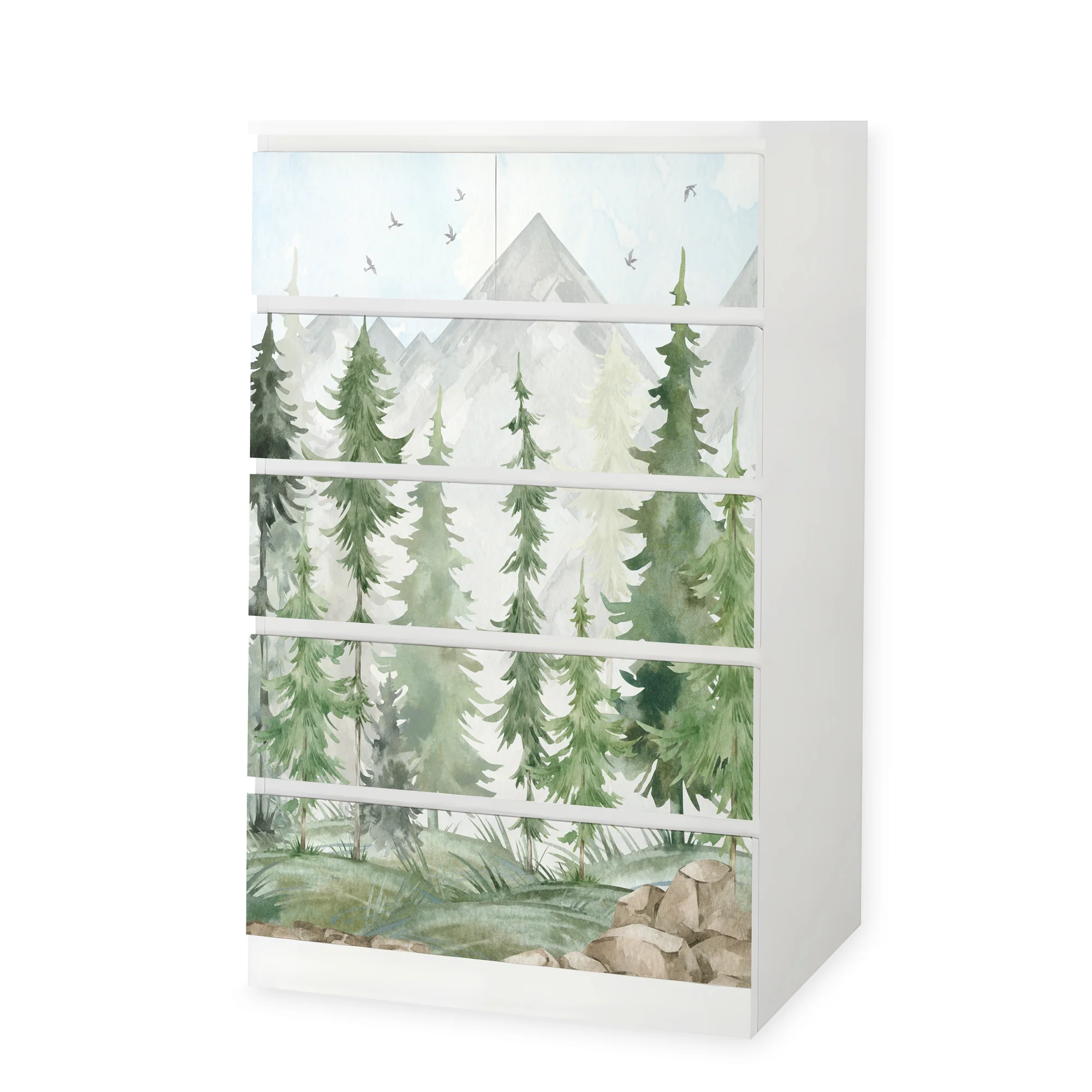 IKEA Malm Möbelfolie Tannenwald Aquarell - Image 7