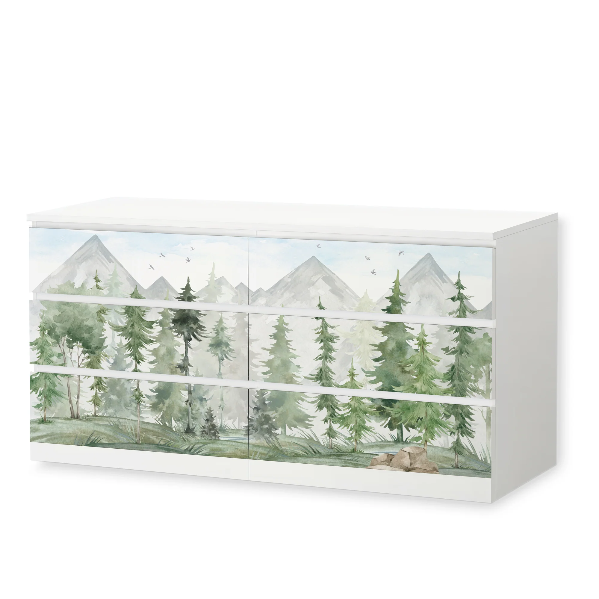 IKEA Malm Möbelfolie Tannenwald Aquarell - Image 8