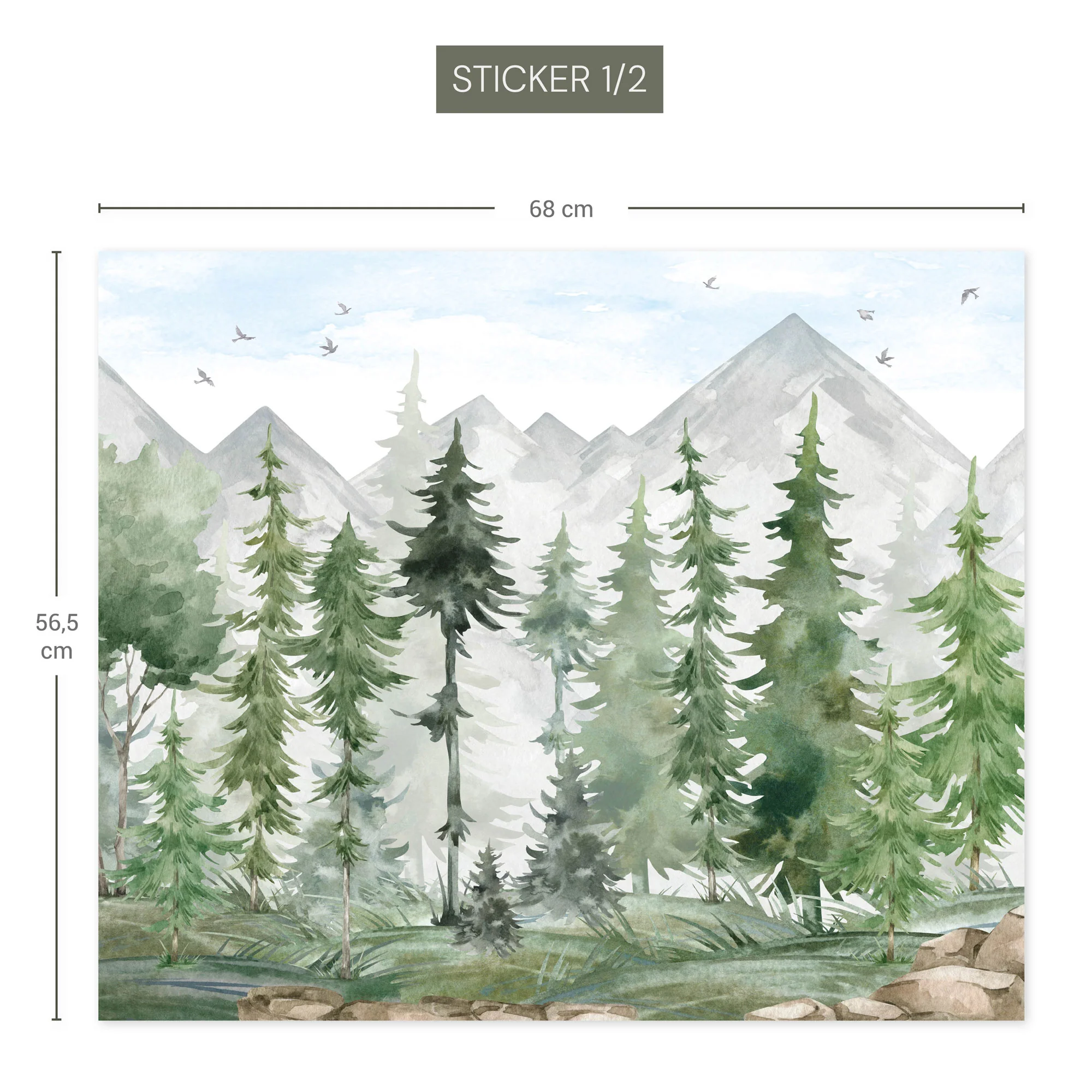 IKEA Sundvik Möbel­folien Tannen­wald Aquarell - Image 3