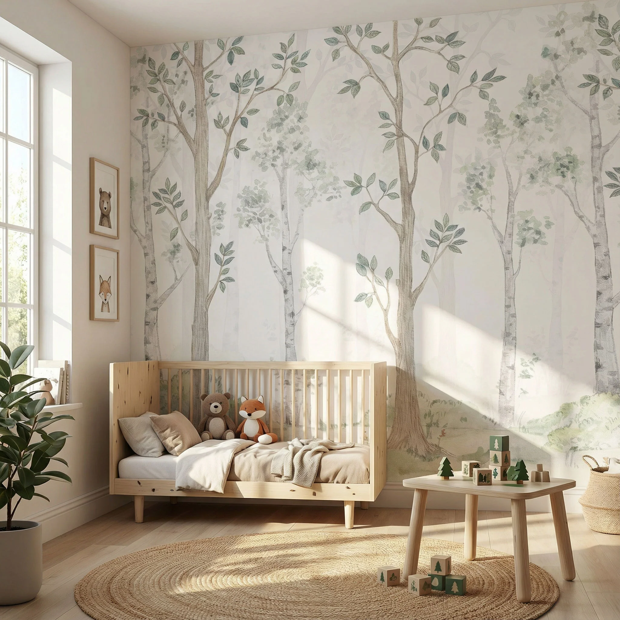 Kindertapete Birken­wald Aquarell - Image 3