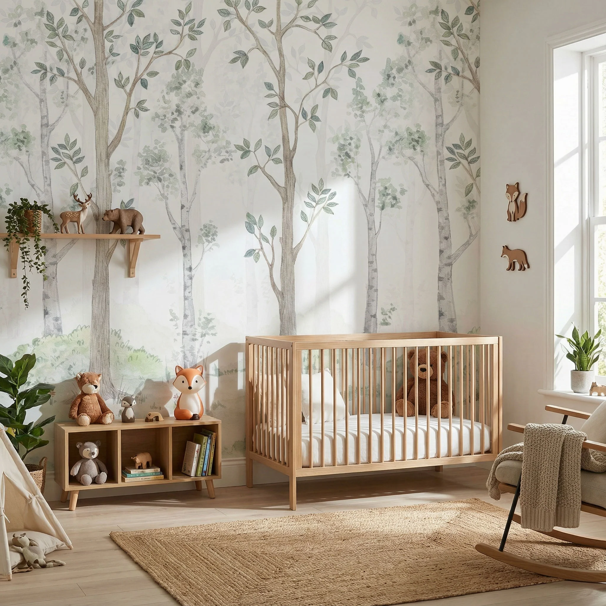 Kindertapete Birken­wald Aquarell - Image 4
