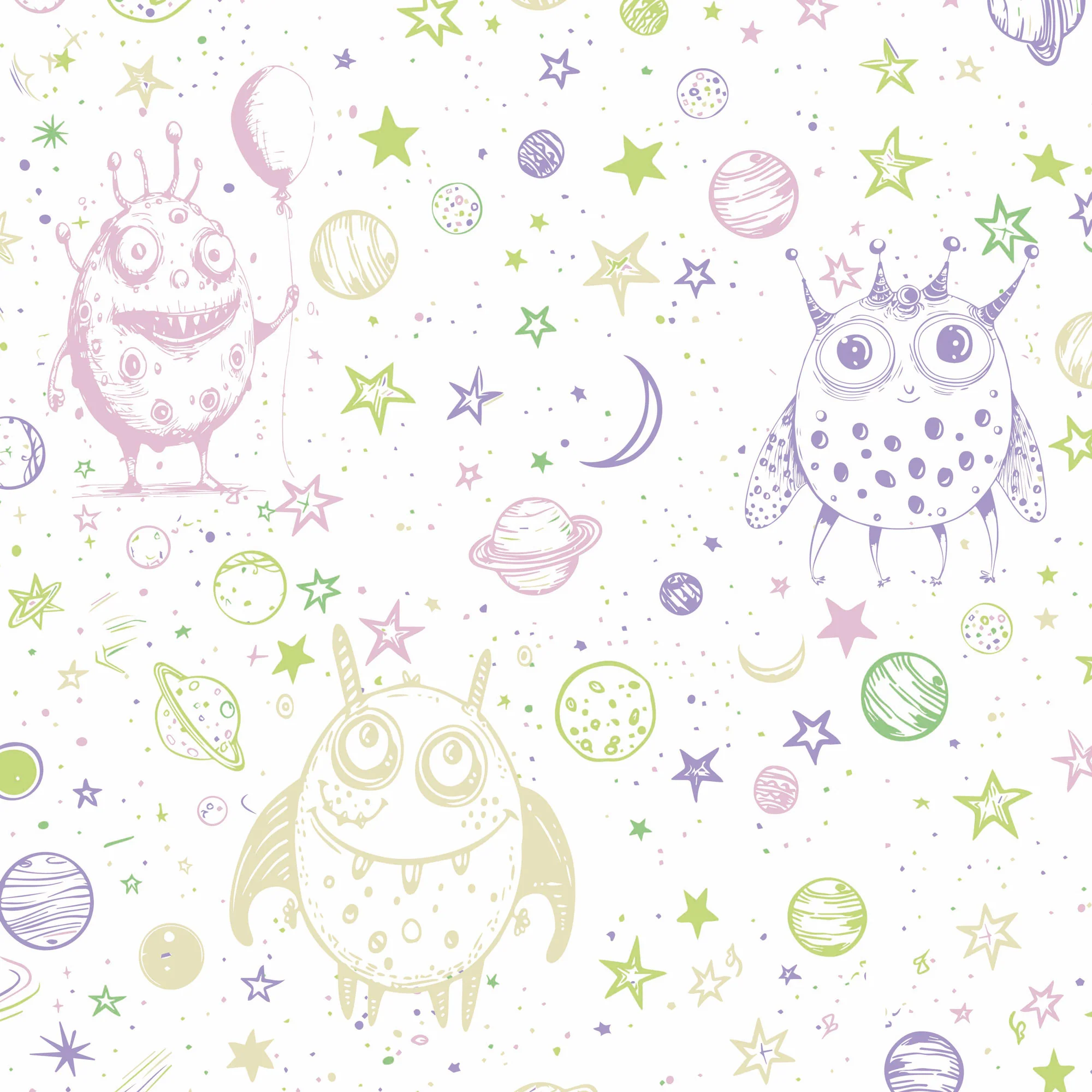Kindertapete Doodle Weltraum - Image 2