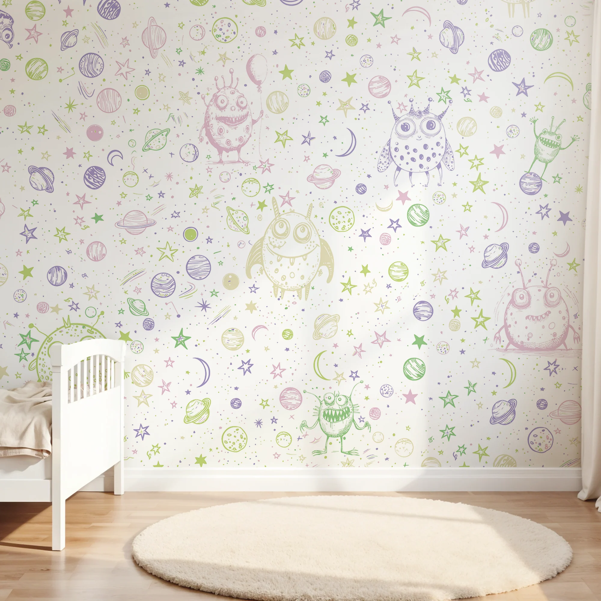 Kindertapete Doodle Weltraum - Image 3