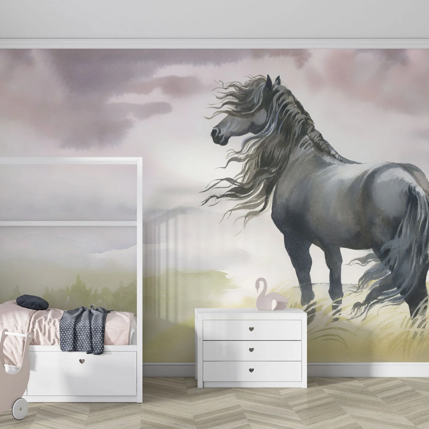 Kindertapete Pferd mit Landschaft - Image 3