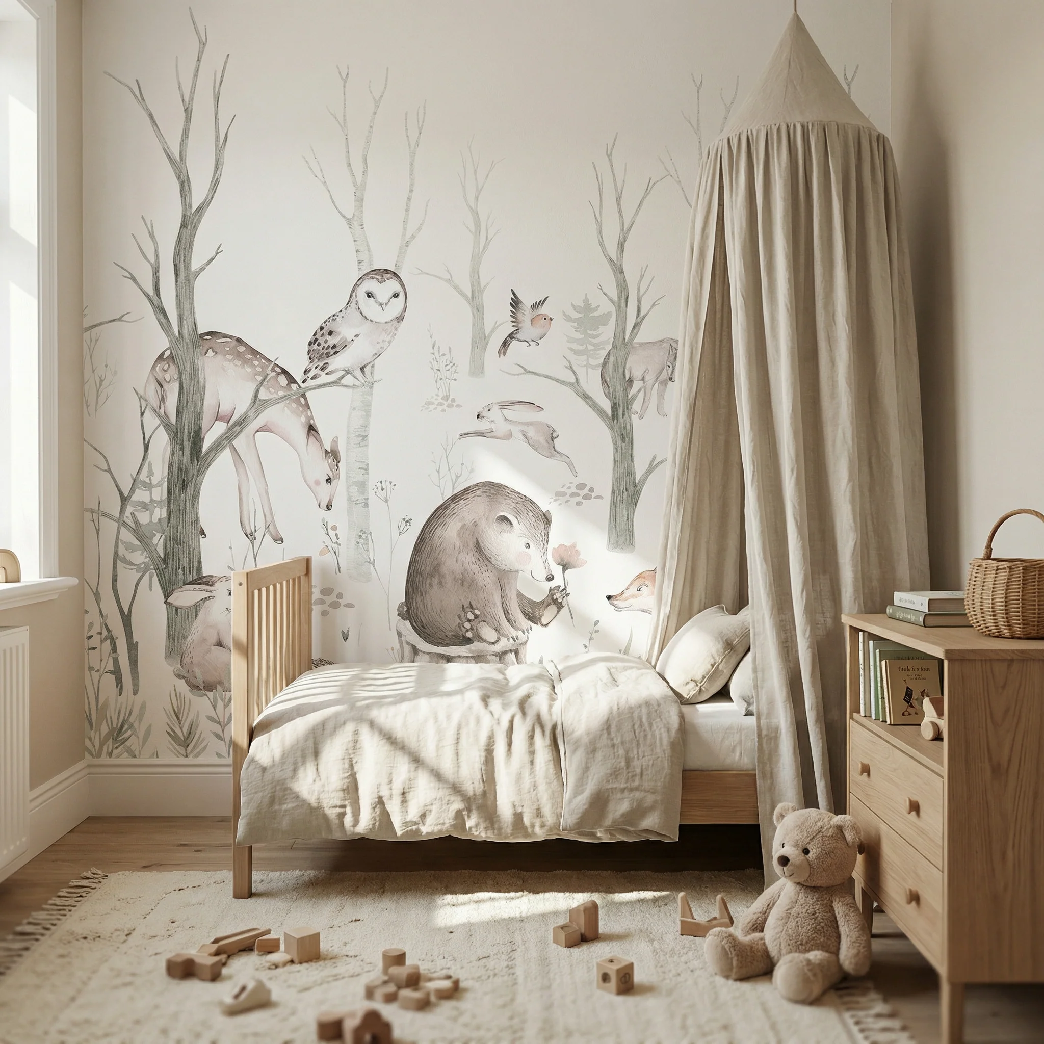 Kinder­tapete Herbst­wald Tie­re - Image 4
