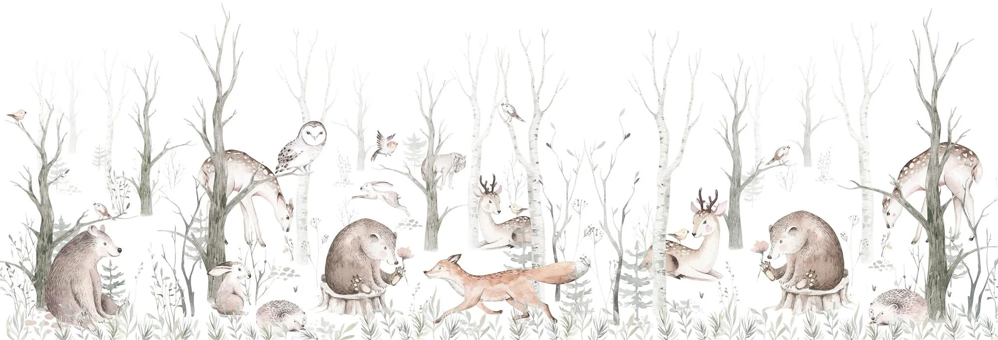 Kinder­tapete Herbst­wald Tie­re - Image 5