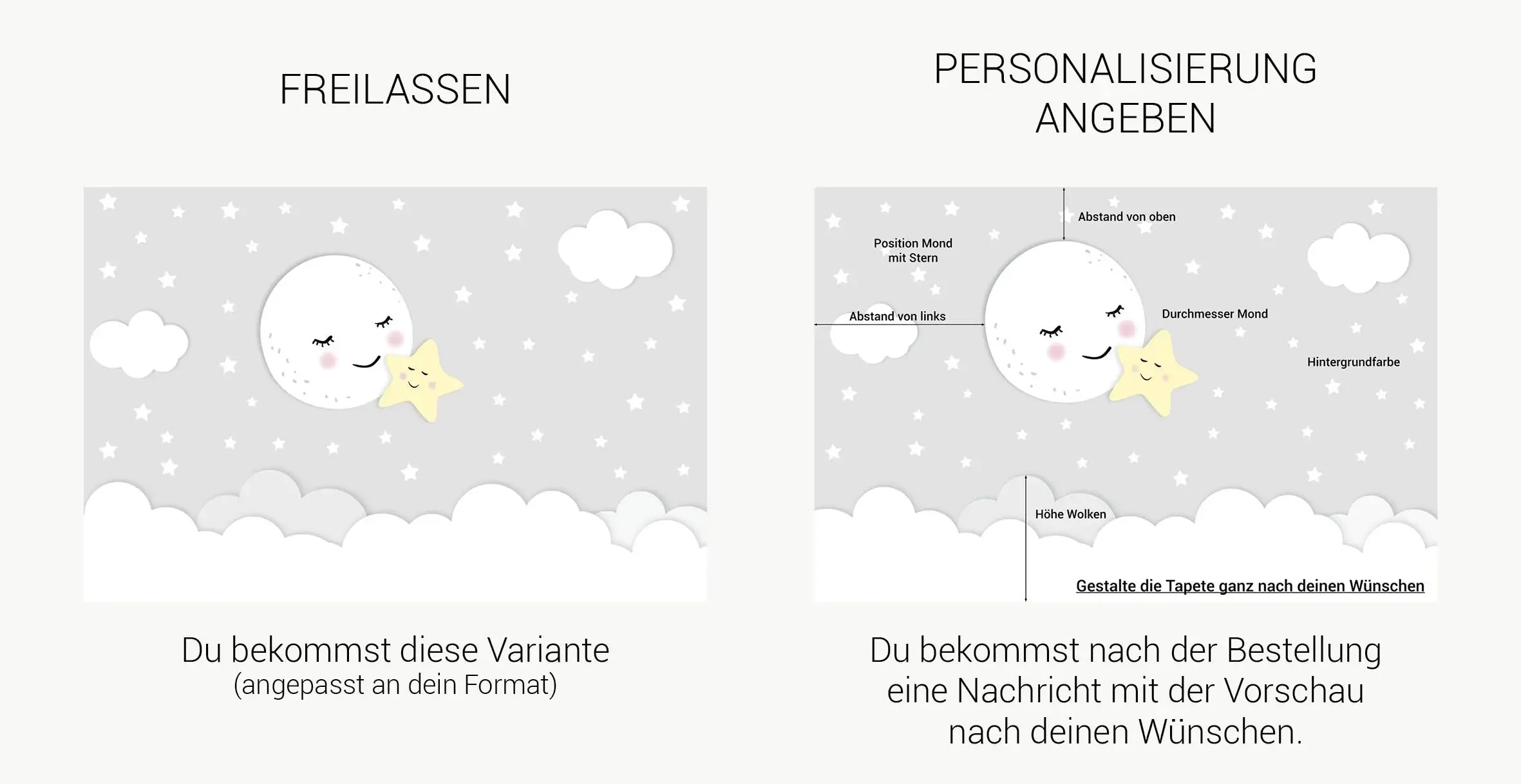 Kinder­tapete Mond mit Stern - Image 6