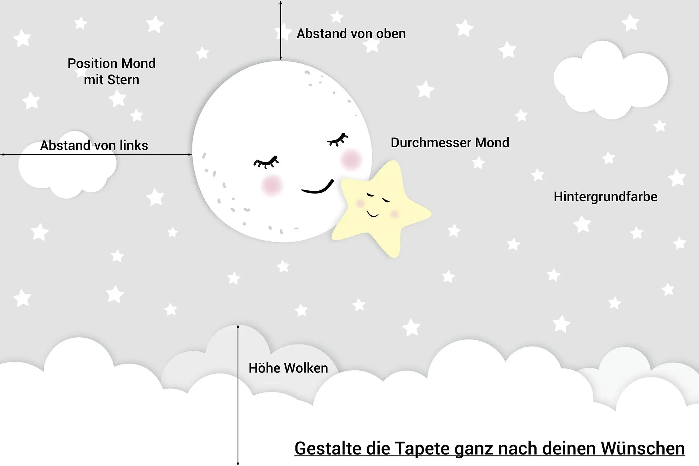 Kinder­tapete Mond mit Stern - Image 7
