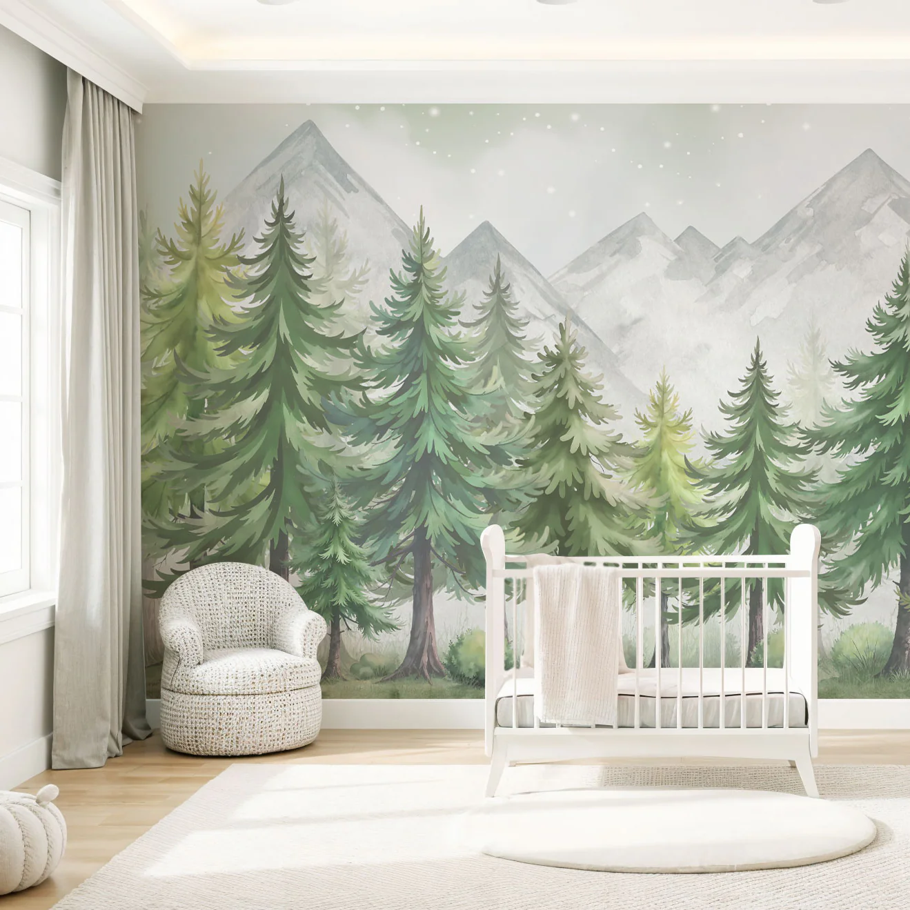 Kindertapete Nächtlicher Tannenwald - Image 4
