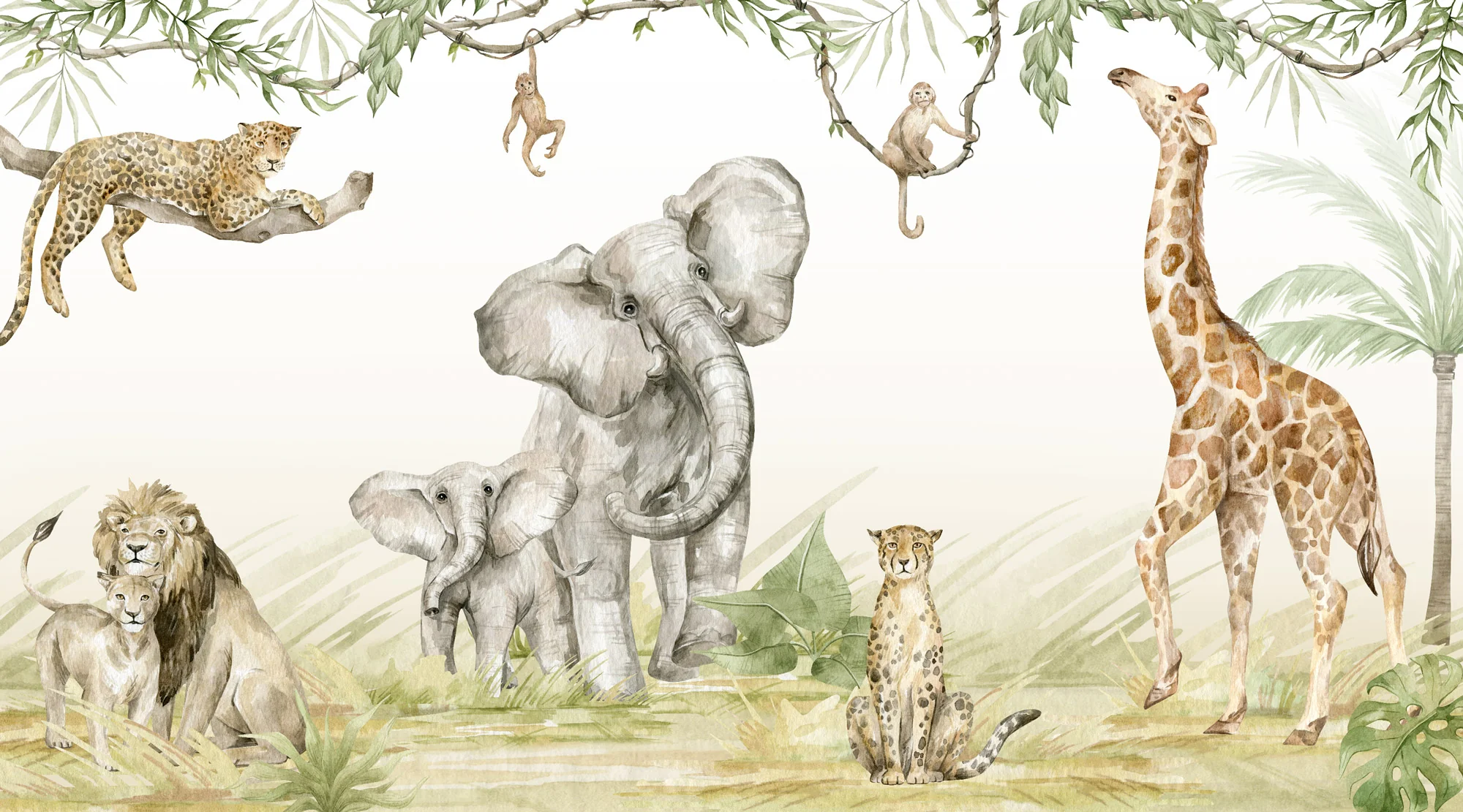 Kindertapete Sa­fa­ri A­qua­rell - Image 5